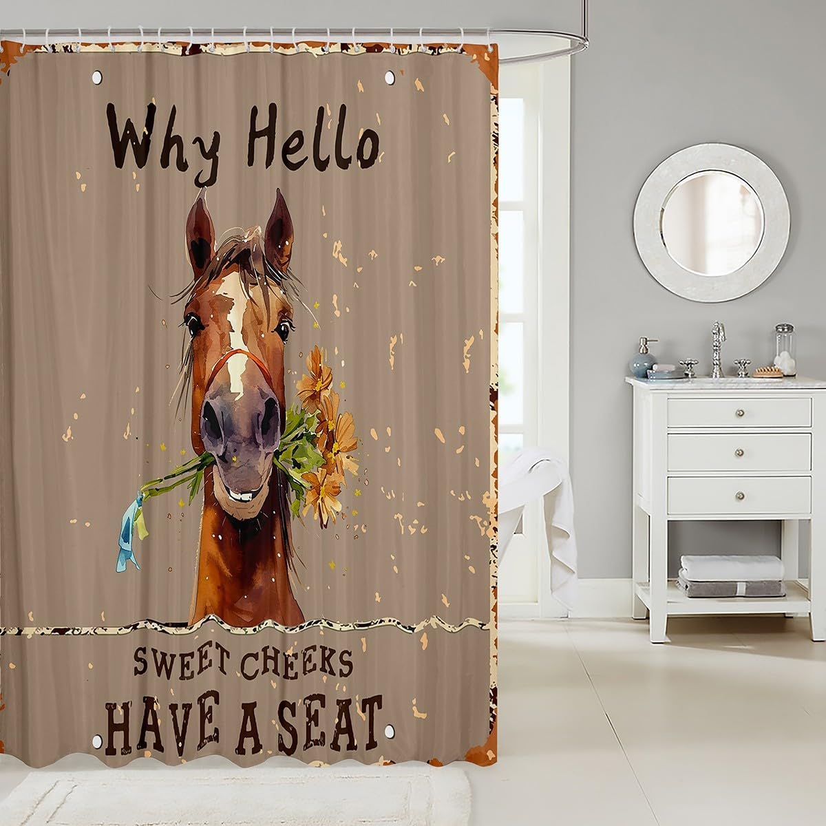 Feelyou Cute Horse Shower Curtain for Kids