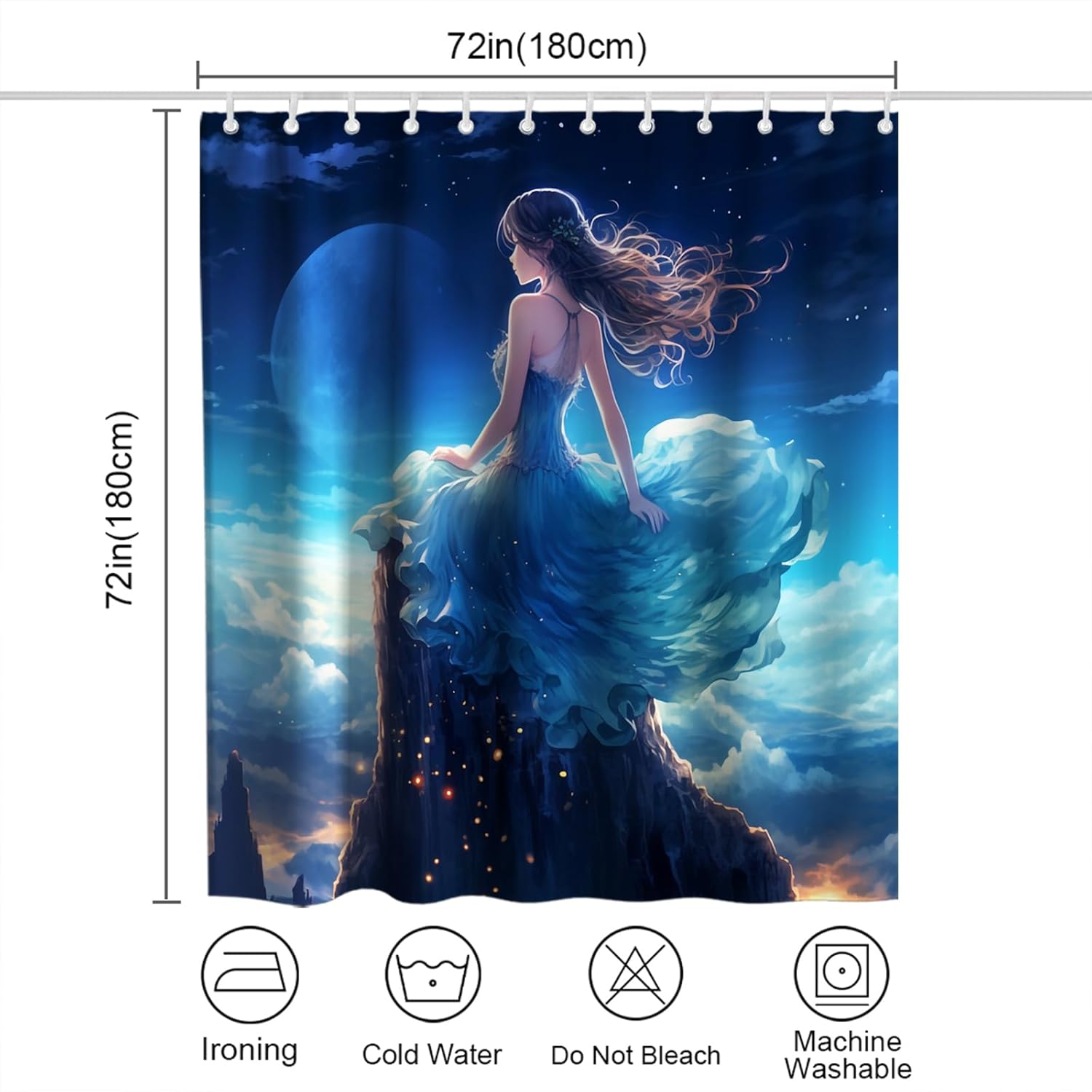 Elegant Fantasy Girl Bath Curtain