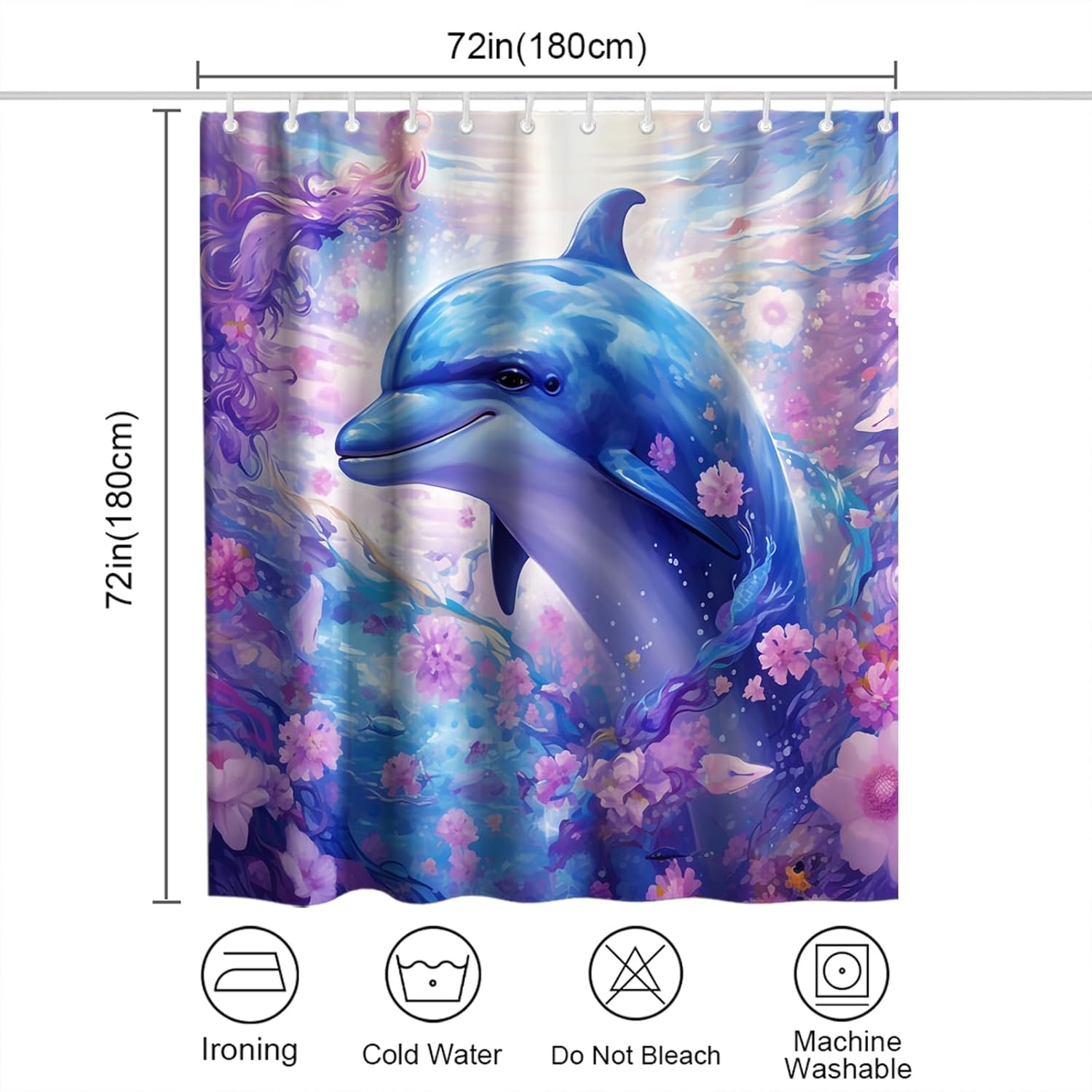 Cute Cartoon whale bathroom set machine washable waterproof
