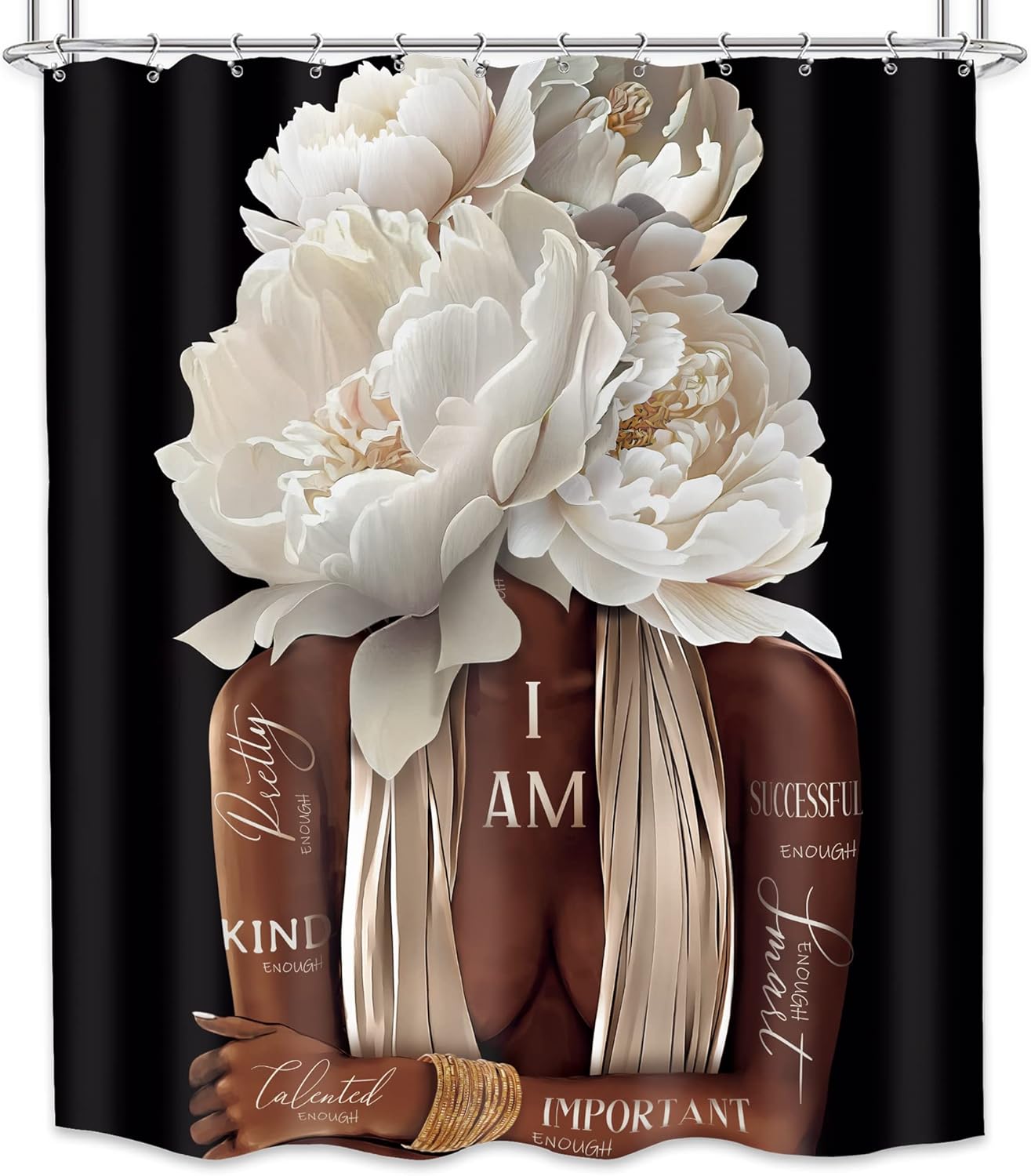 Mesvely Black Girl Shower Curtain