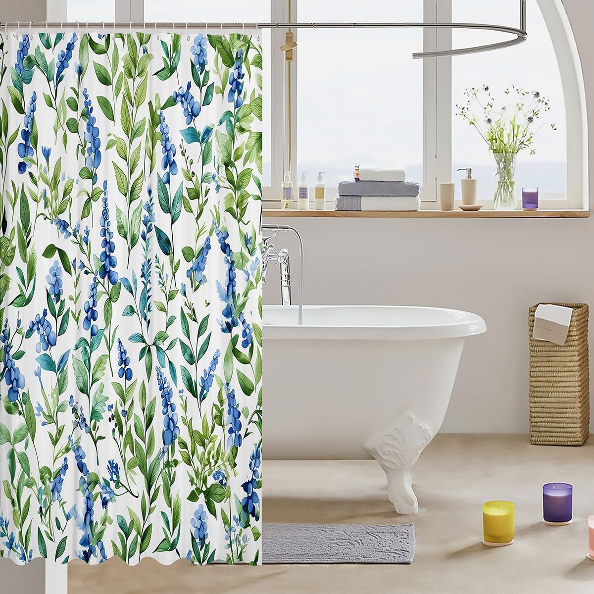 Feelyou Campanula Bath Curtain 72x72 - Fun Design - Perfect for Home Bathroom
