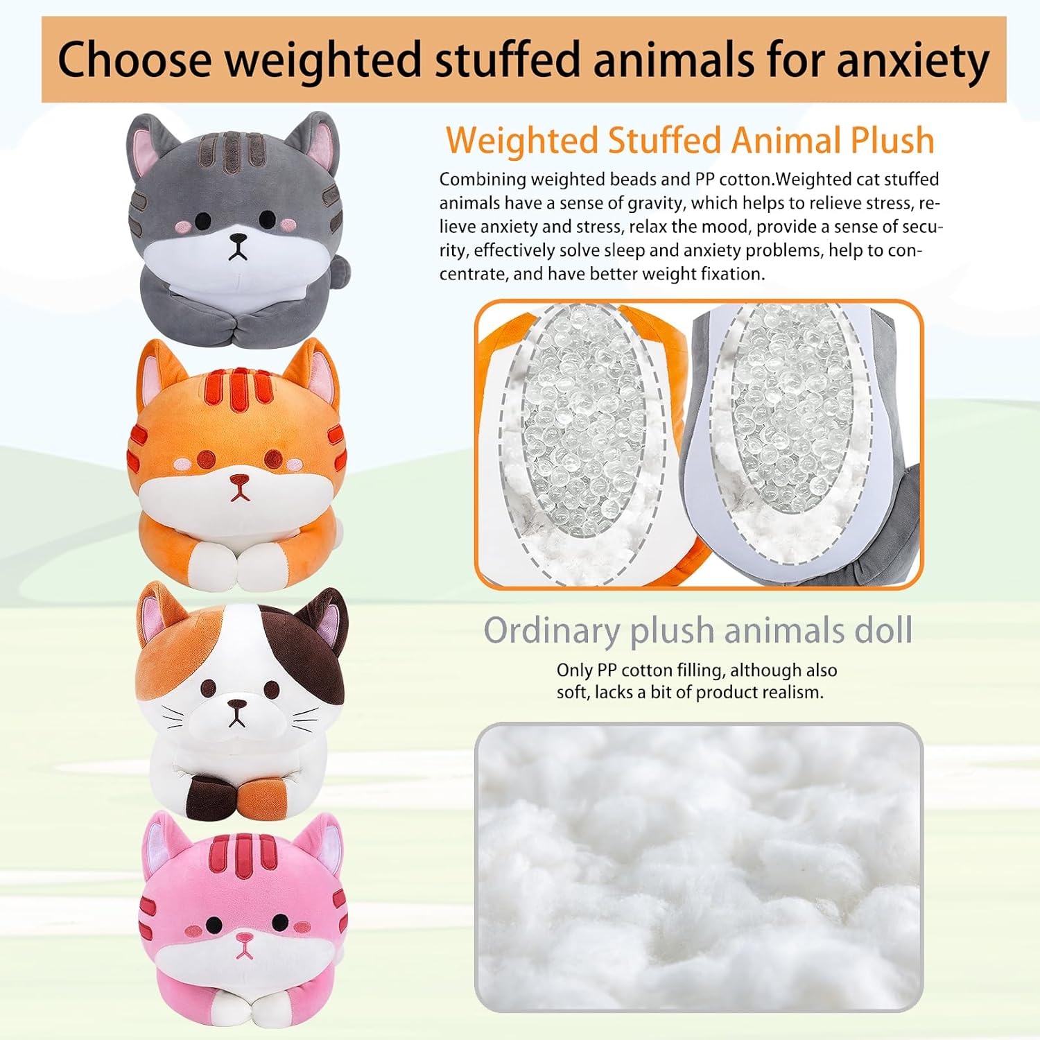 Kawaii Weighted Cat Plush