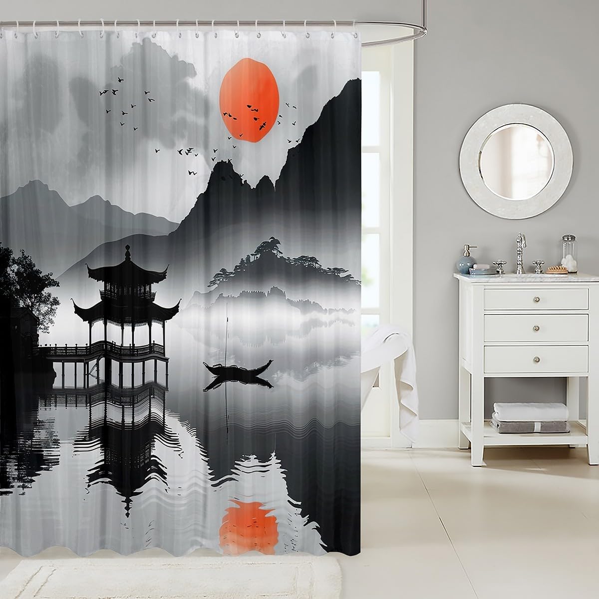 Feelyou Japan-Themed Bath Curtain