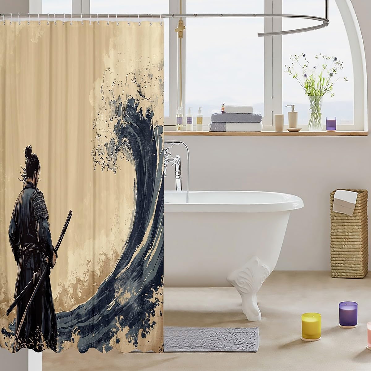 Japanese Samurai Shower Curtain
