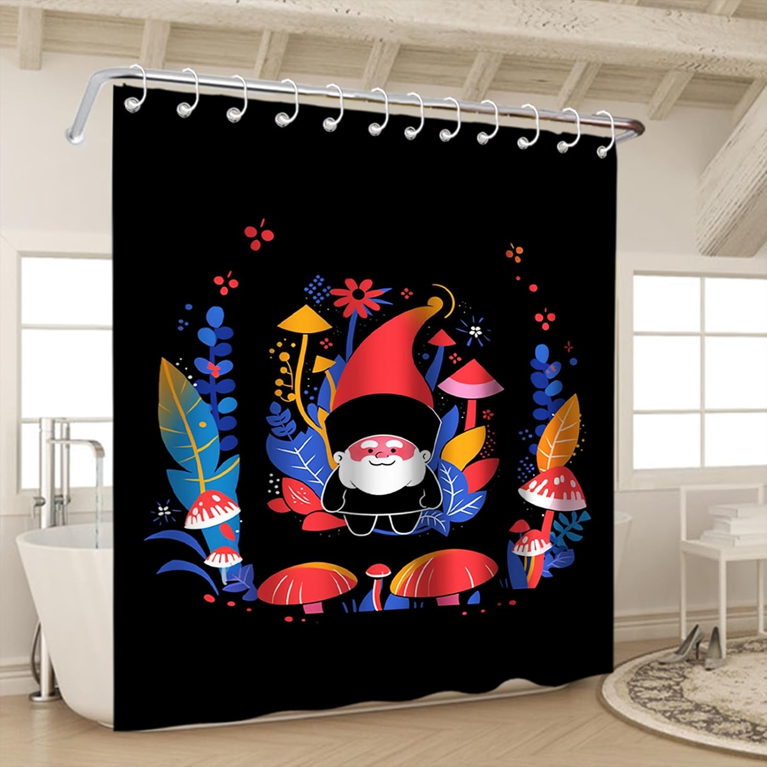 Cute Santa Claus Shower Curtain Set