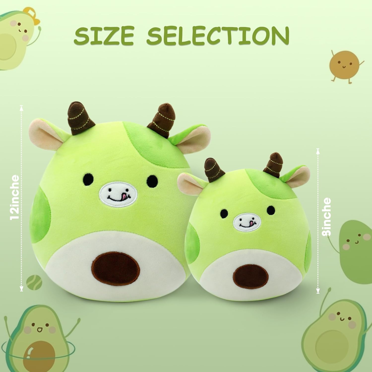 Gudisi Avocado Cow Plush Pillow for Kids