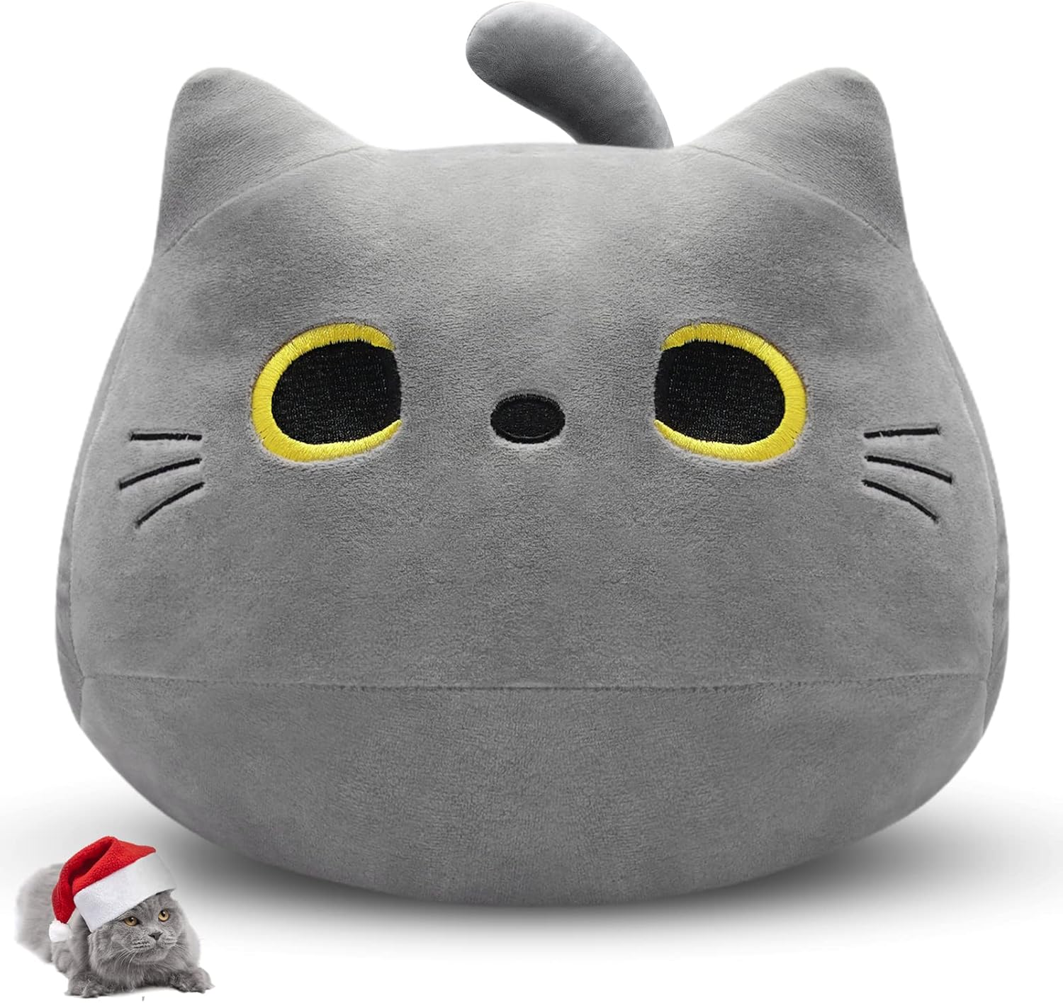Gray Cat Plush Pillows Toys