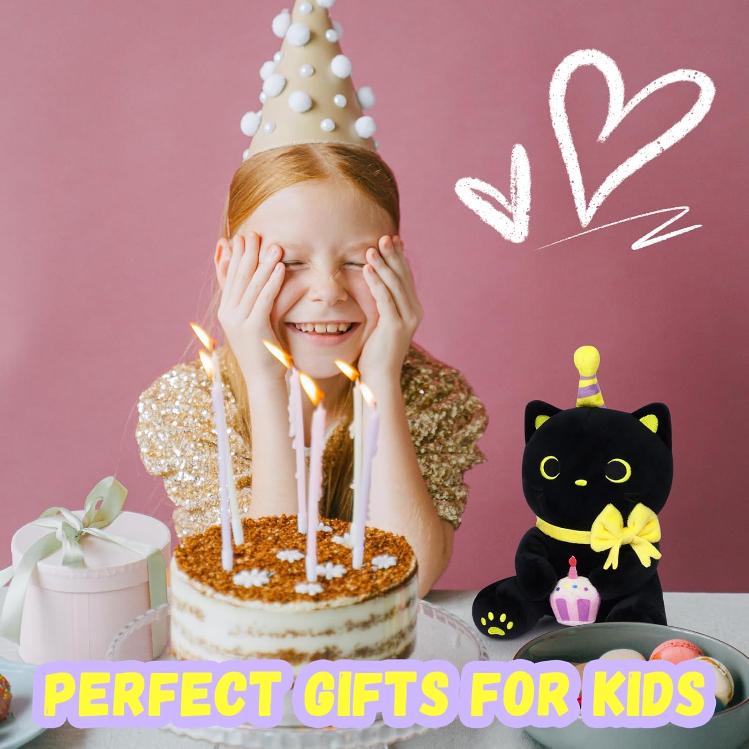 Black Cat Plush - Happy Birthday Stuffed Animal