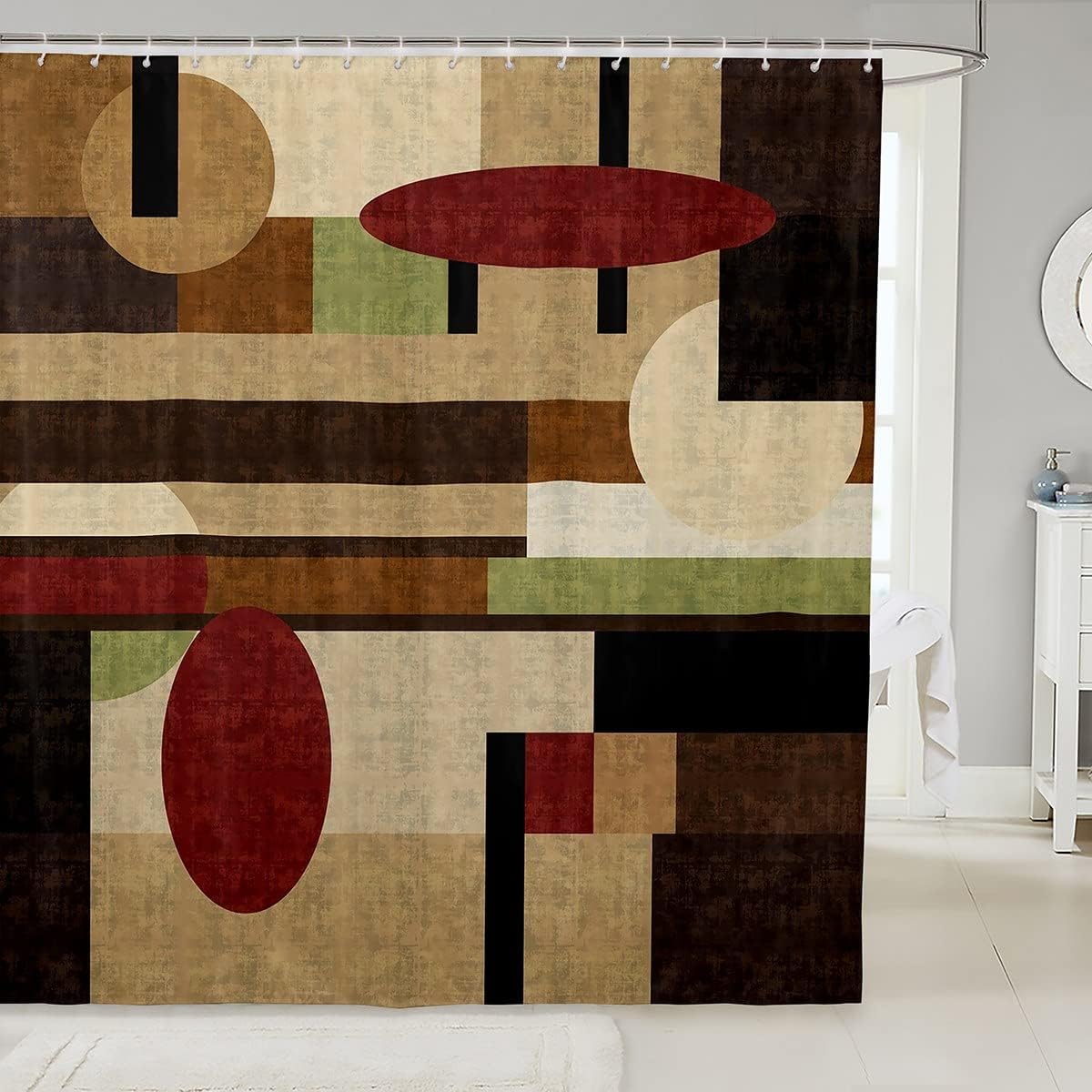 Retro GeometryAbstract 72x72 inch Bath Shower Curtain