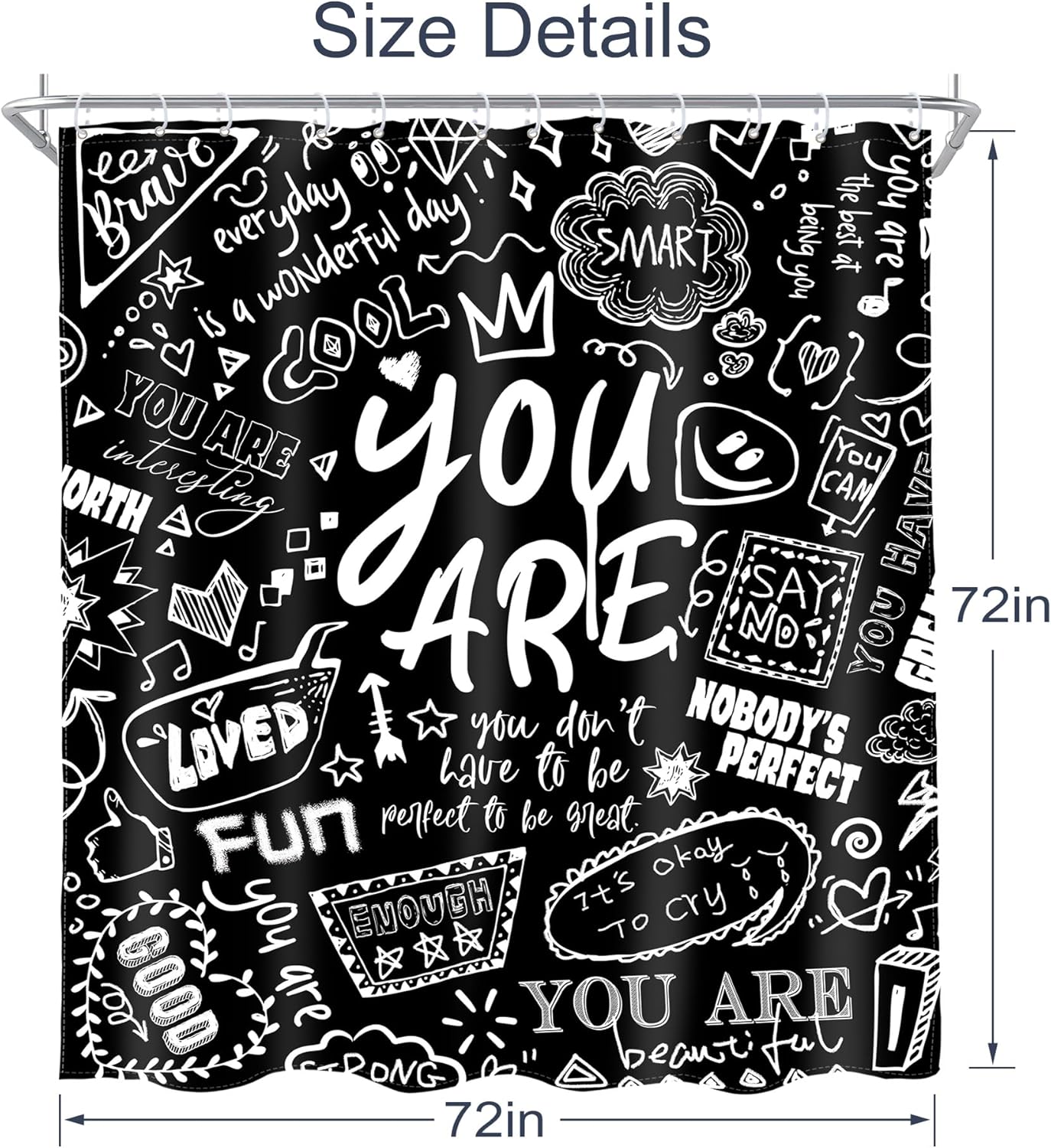 AMBZEK Kids Inspirational Quotes shower curtain