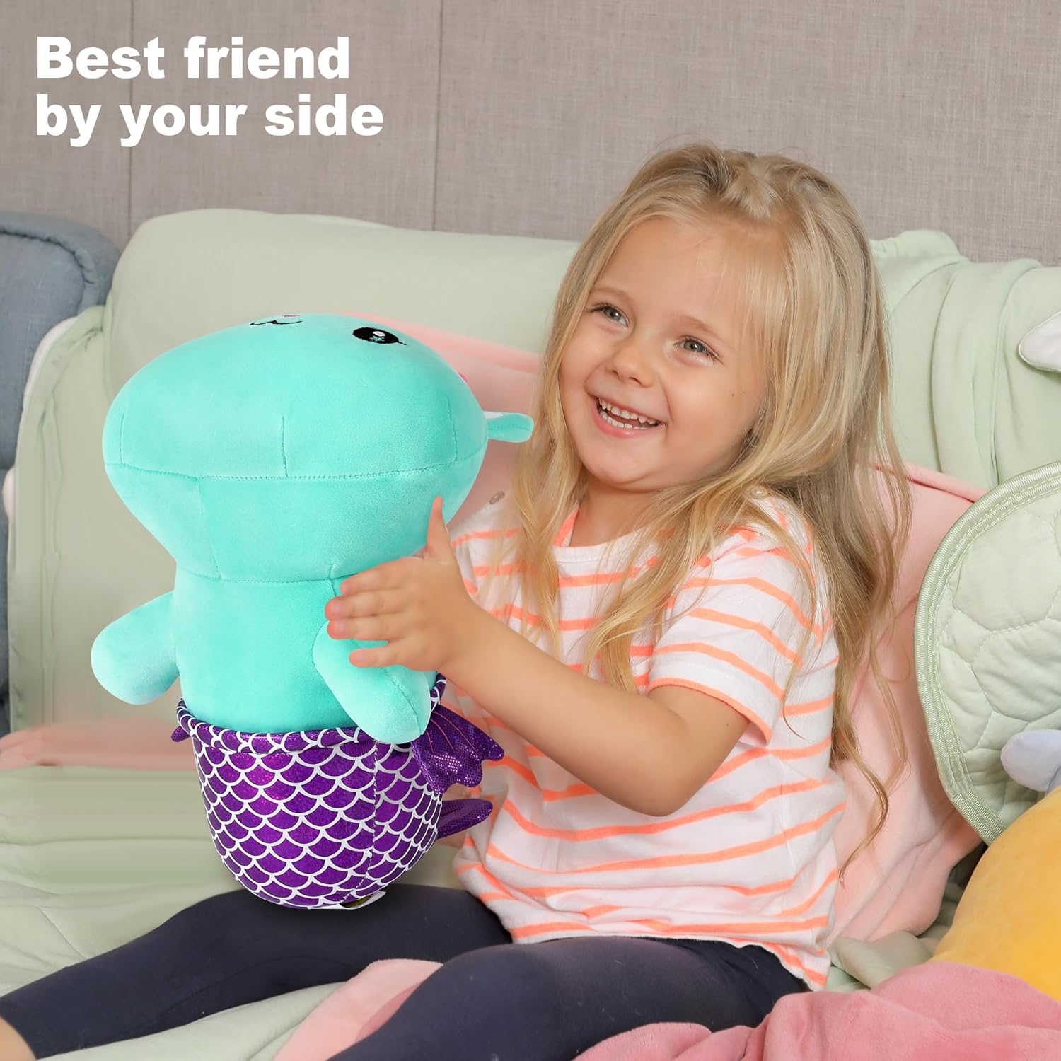 Onsoyours 12 Inch Cute Kitten Mermaid Plush Pillow