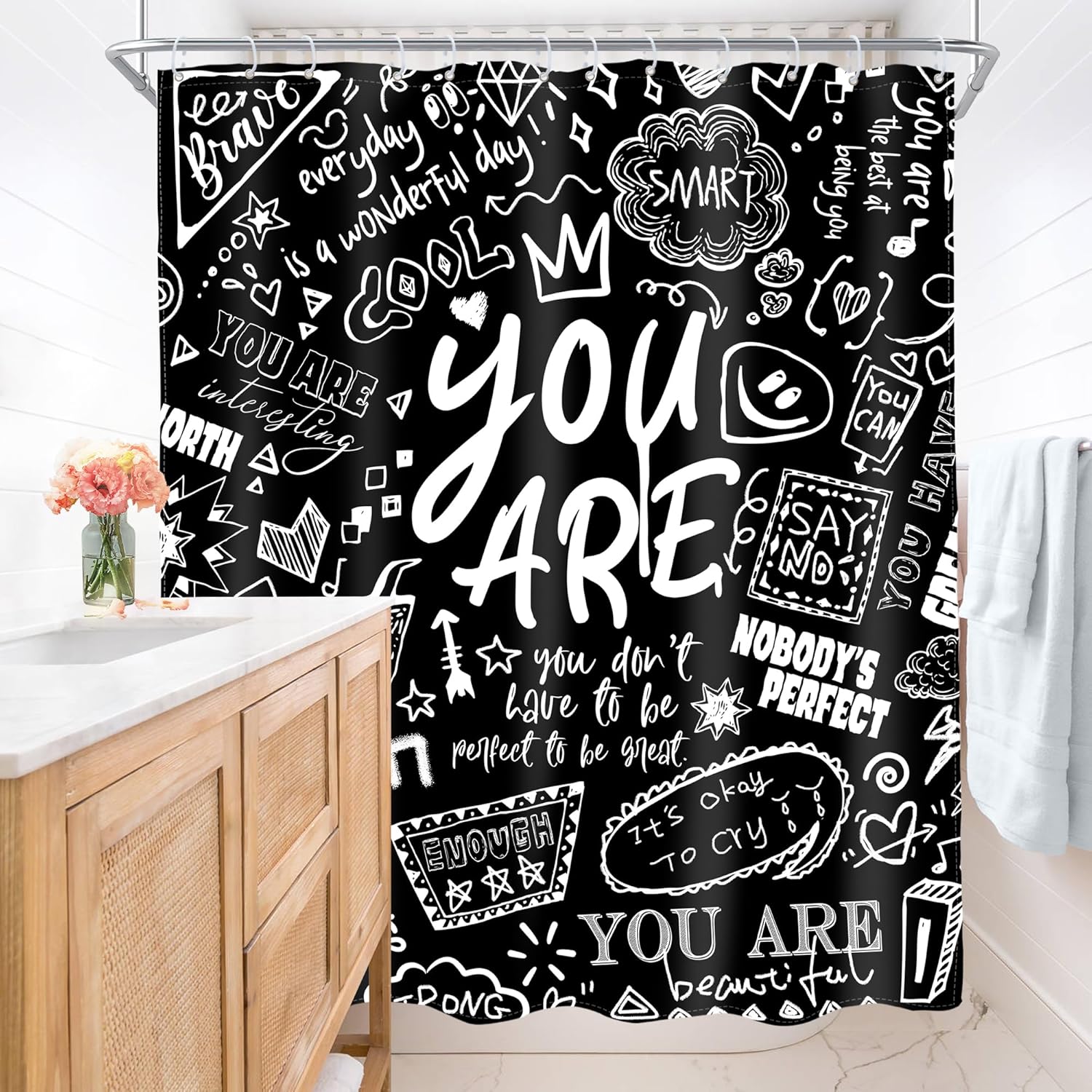 AMBZEK Kids Inspirational Quotes shower curtain