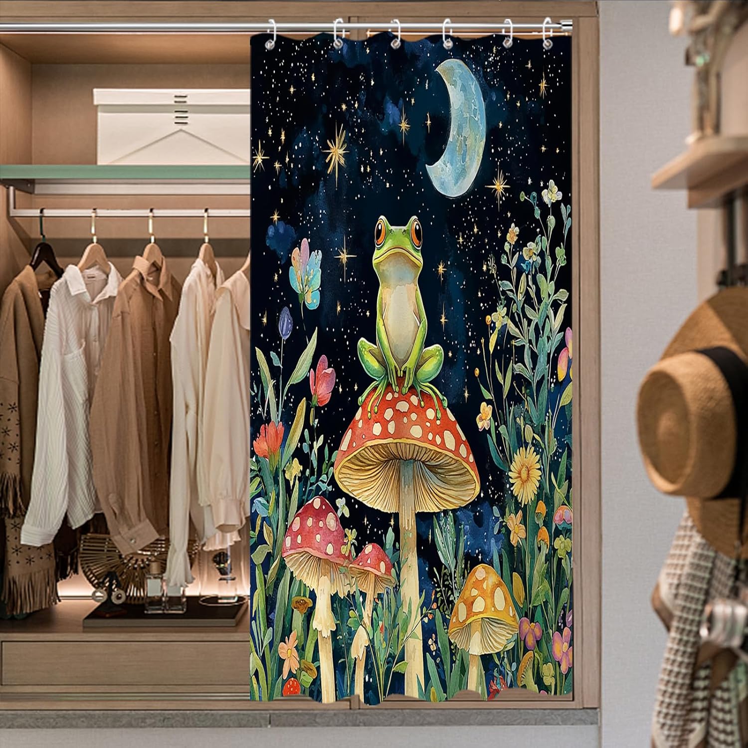 Mushroom-Shaped Bath Shower Curtains for Kids