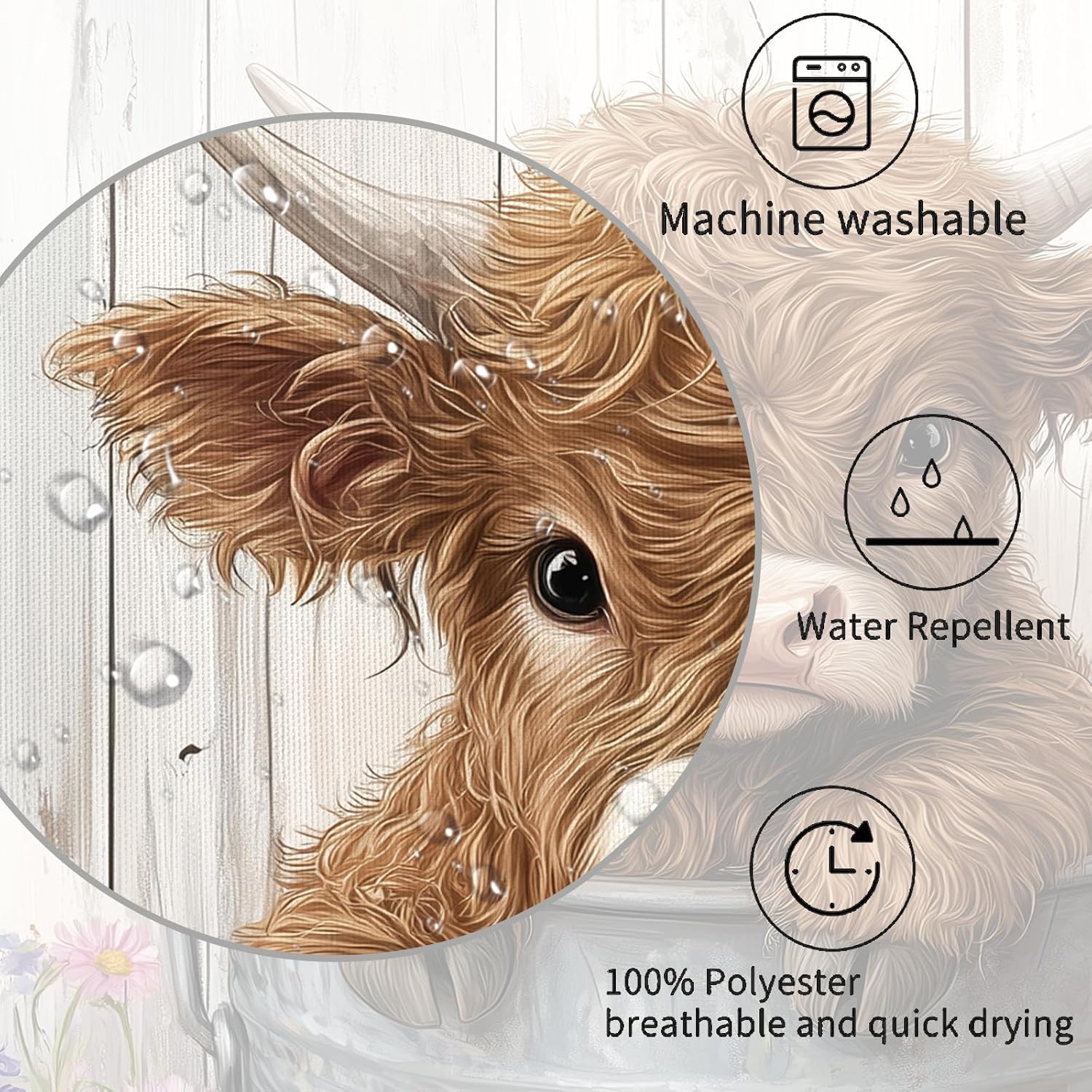 Sokdcam Farmhouse Cow Shower Curtain