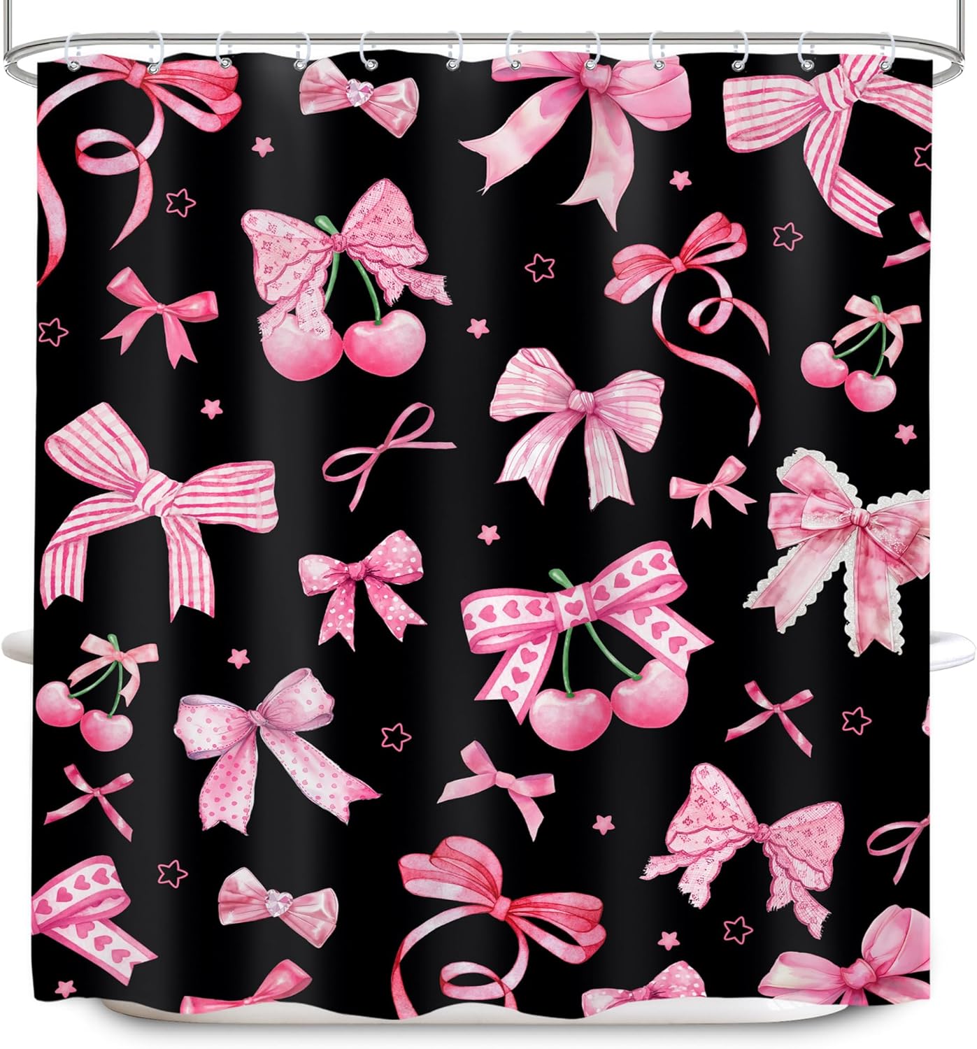 Lightinhome Pink Black Bow Showers