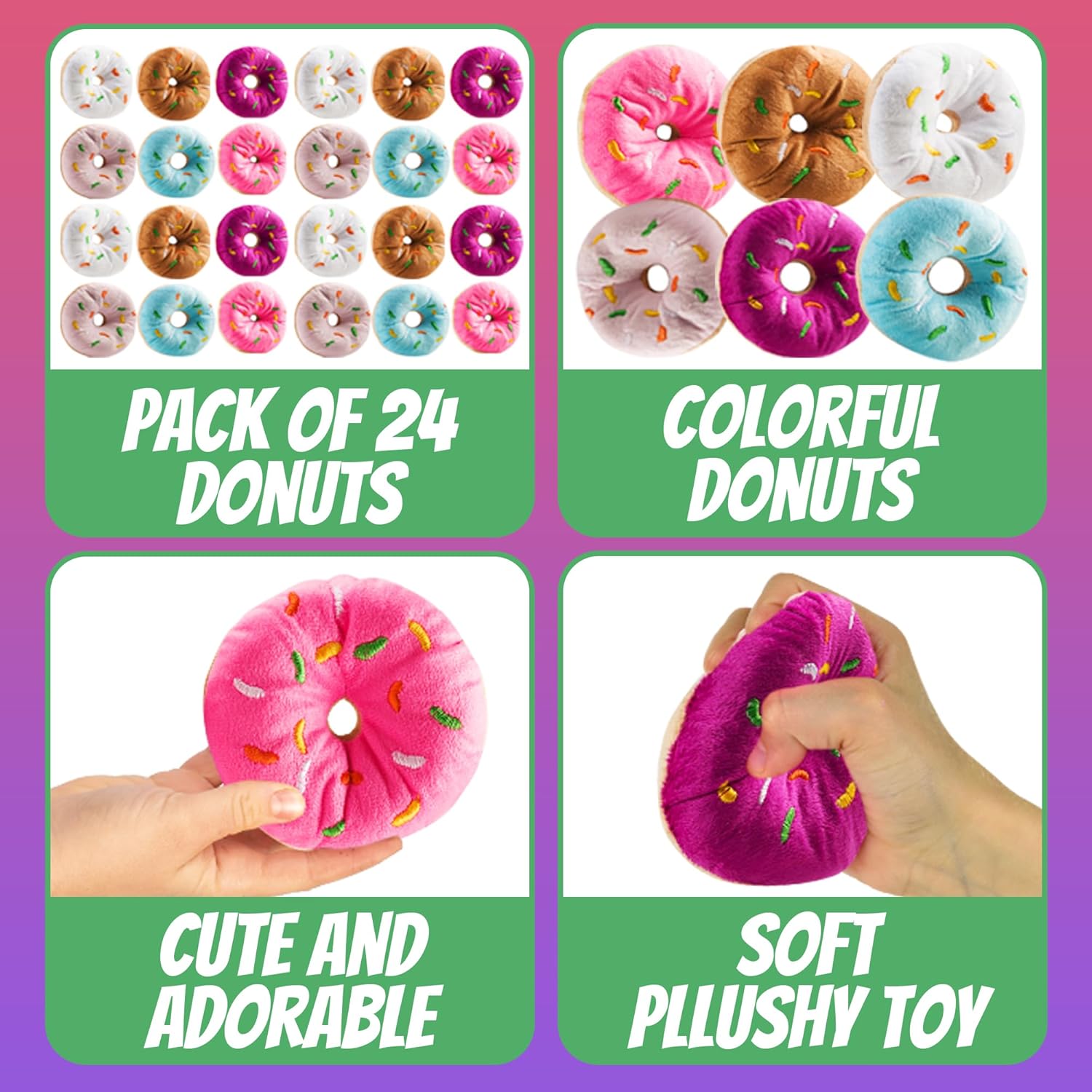 Bedwina Plush Donuts Pack of 24