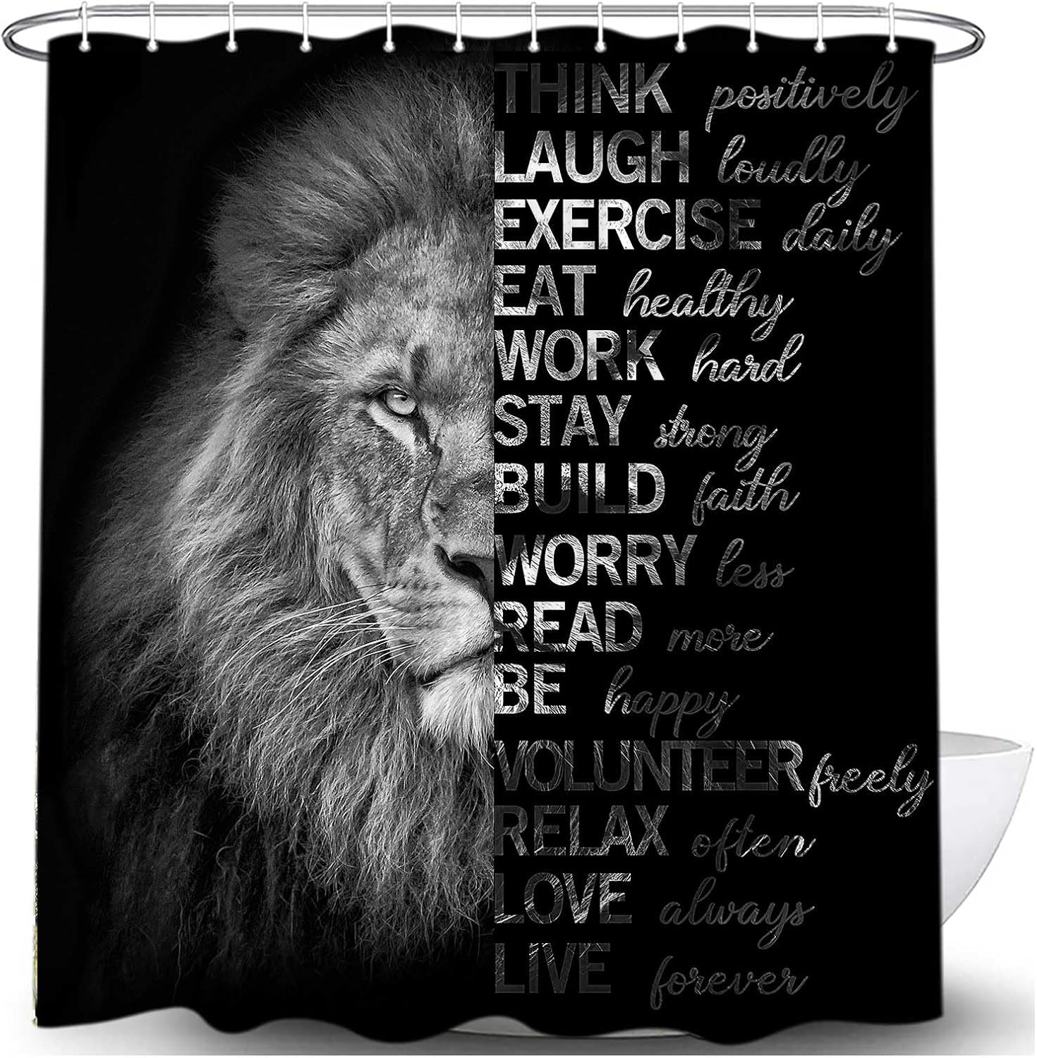 Lion Quote Shower Curtain