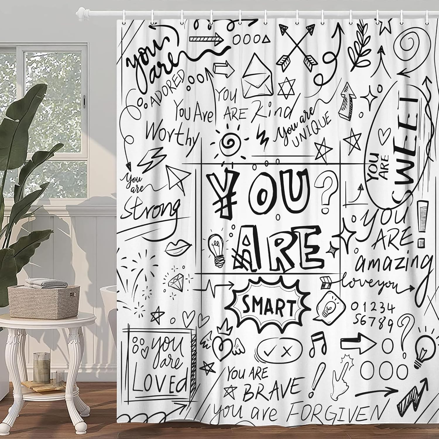 Funny Inspirational Shower curtain set