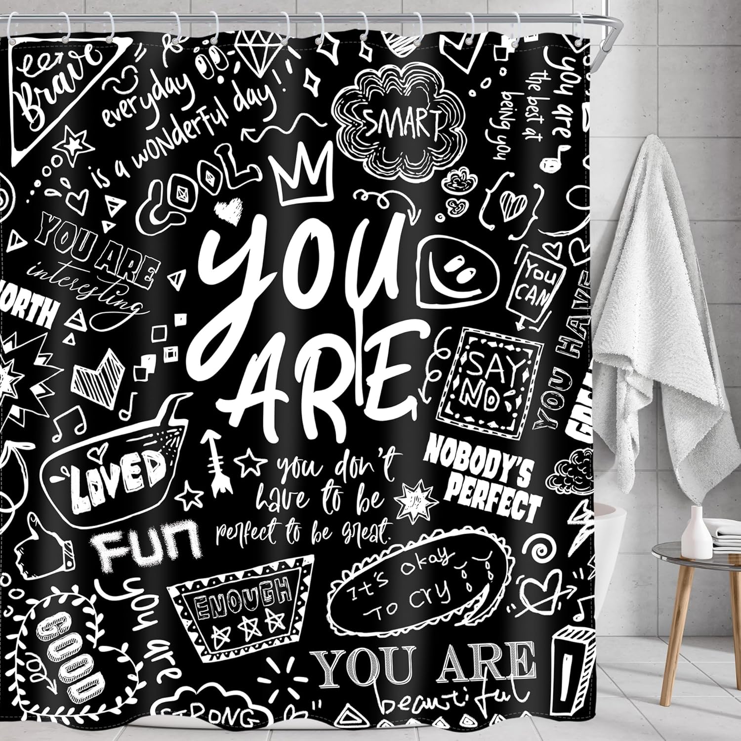 AMBZEK Kids Inspirational Quotes shower curtain
