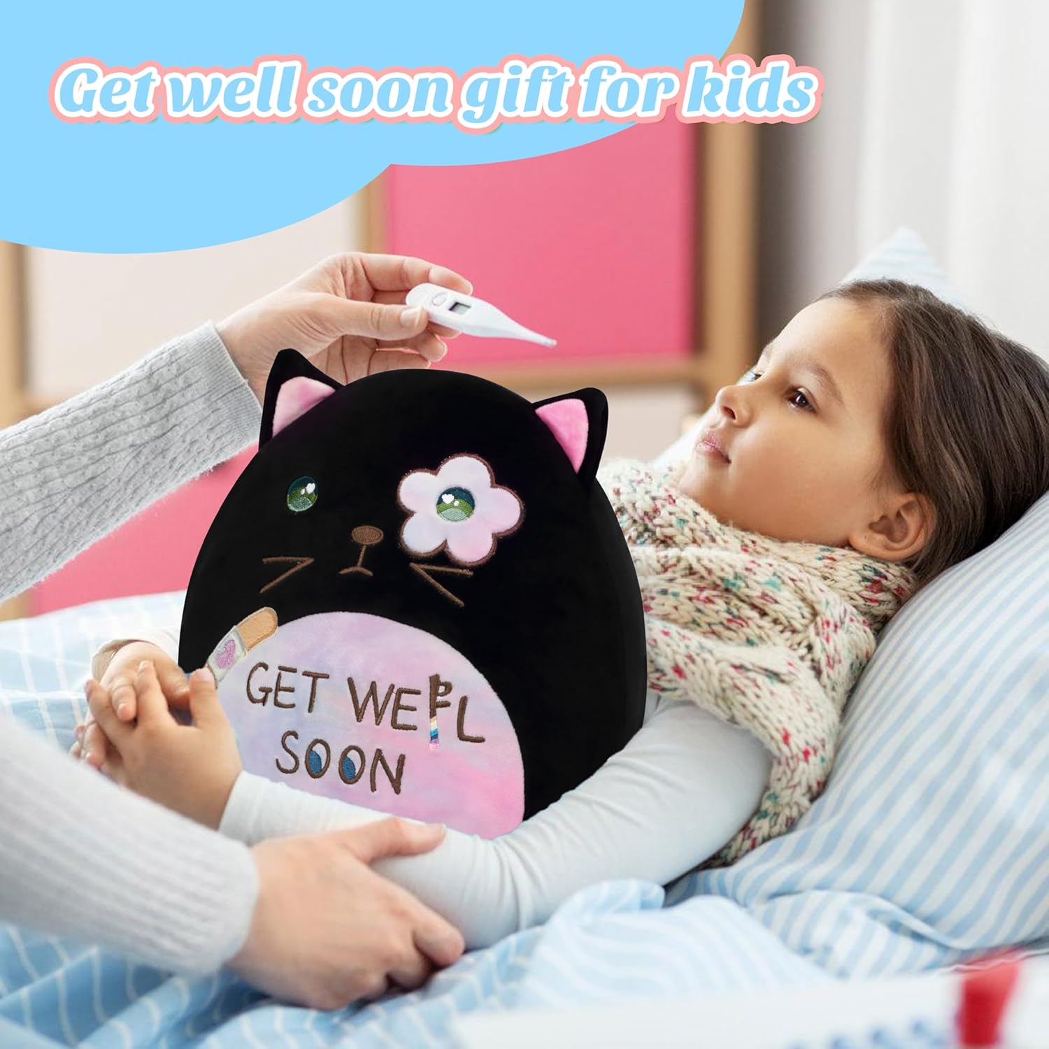 Easfan Get Well Soon Cat Plush Pillow