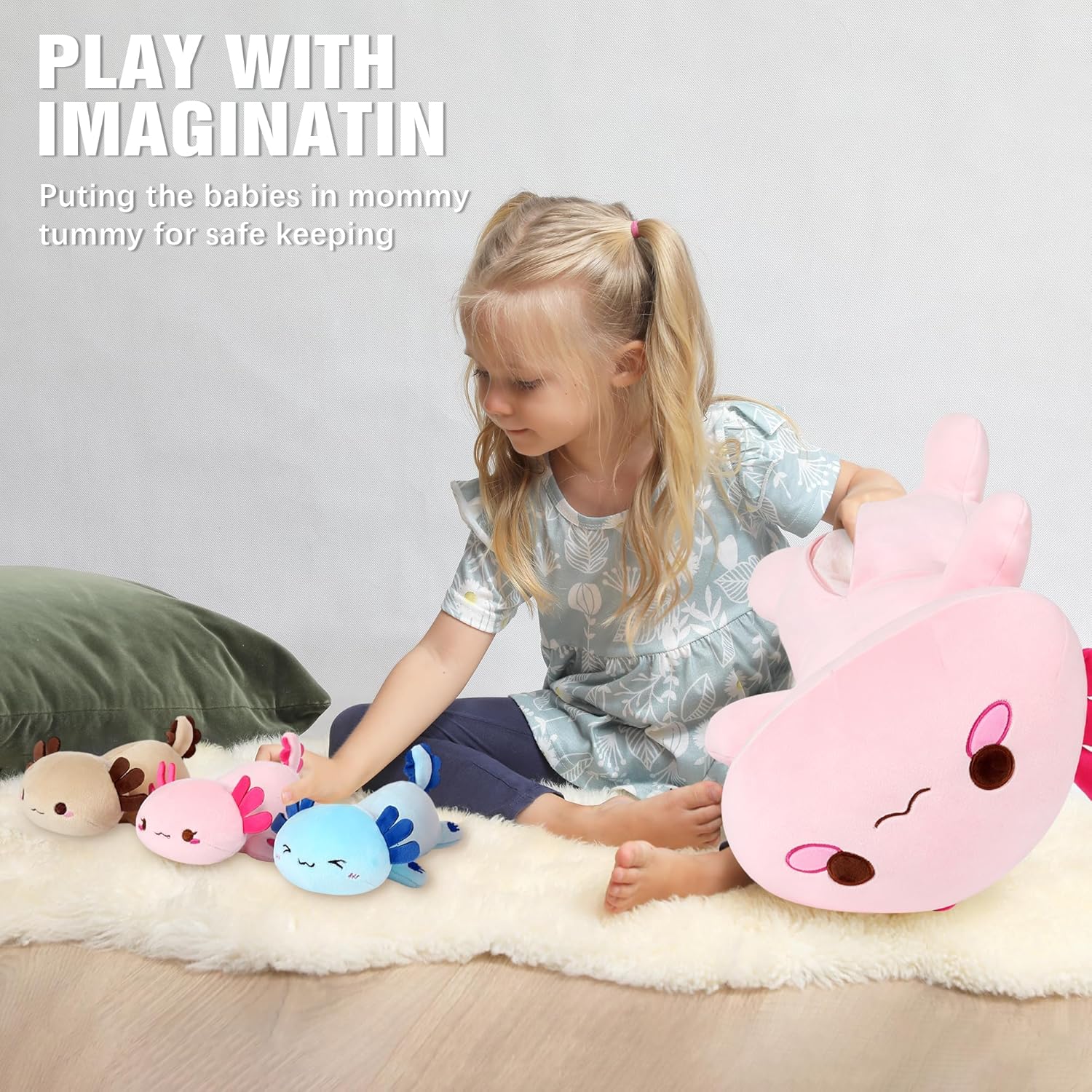 Onsoyours Axolotl Family Plush Pillow