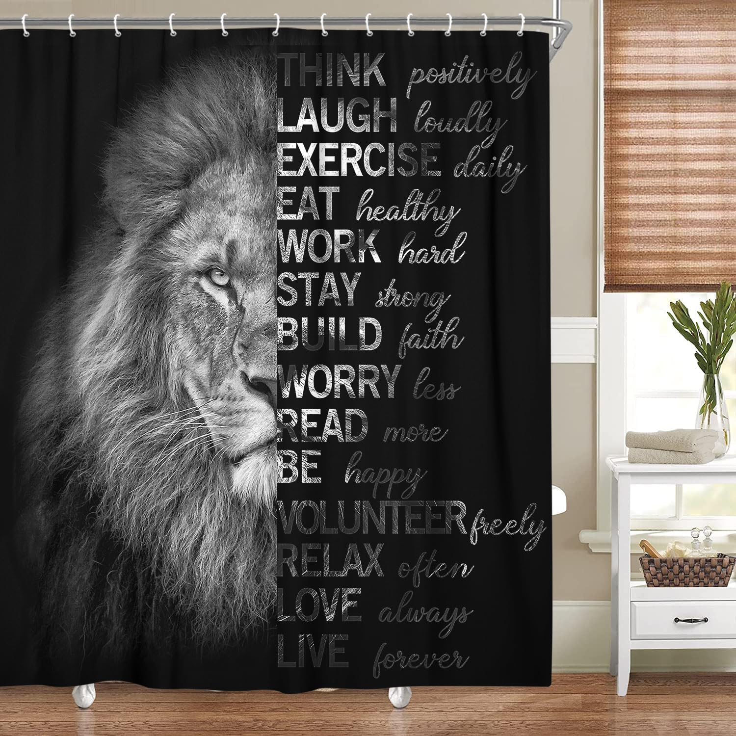 Lion Quote Shower Curtain