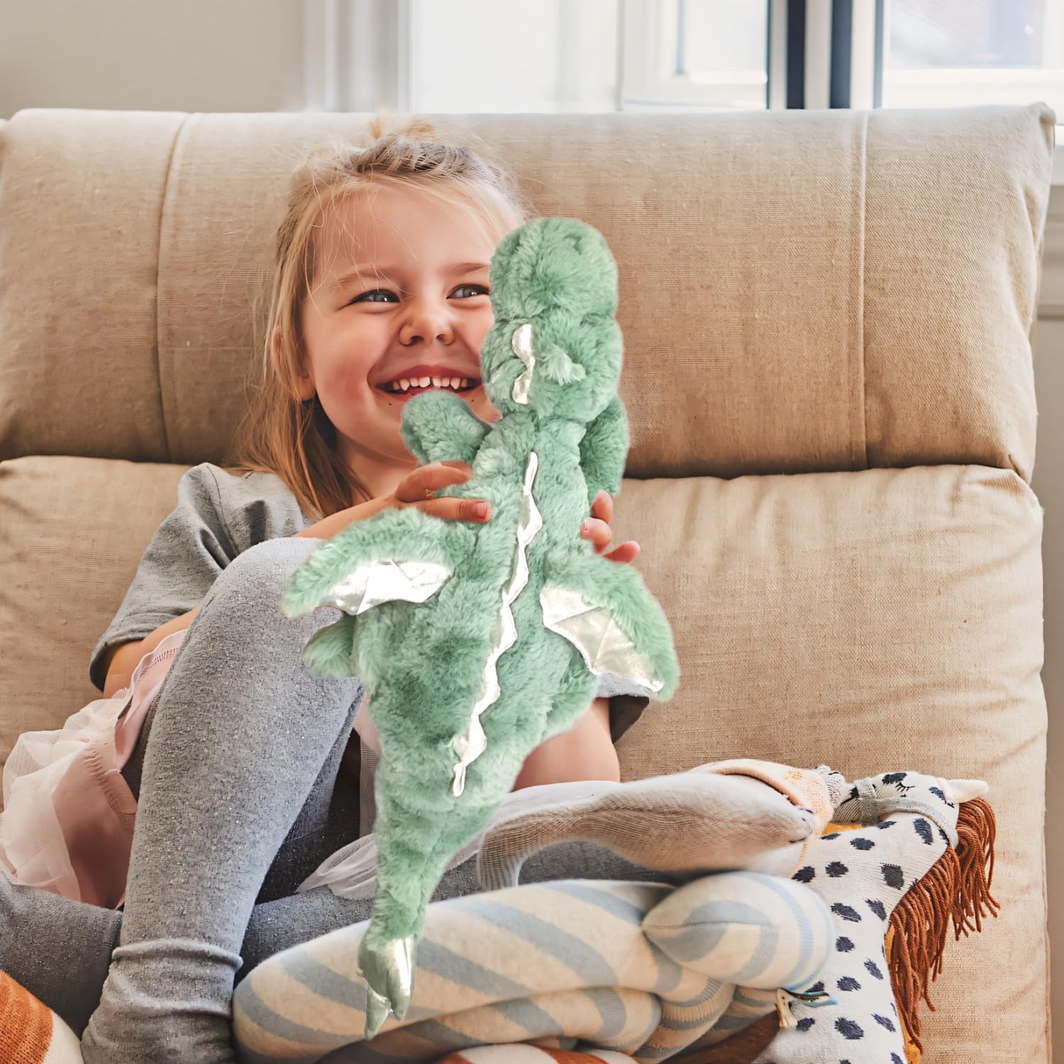 Dinosaur Plush Pillow for Kids Cuddling Friends PP Cotton Softness