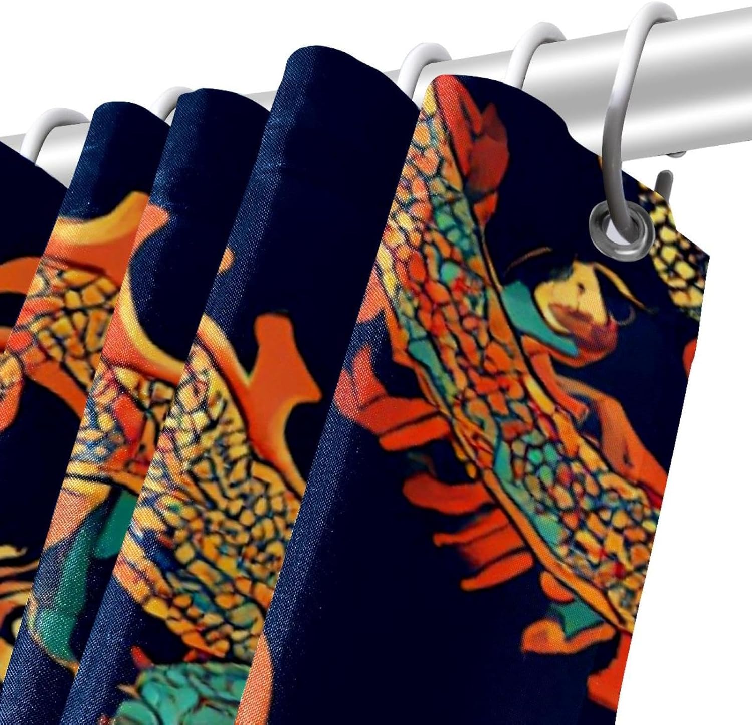 Elegant 12-Hook Waterproof shower curtain with dragon pattern