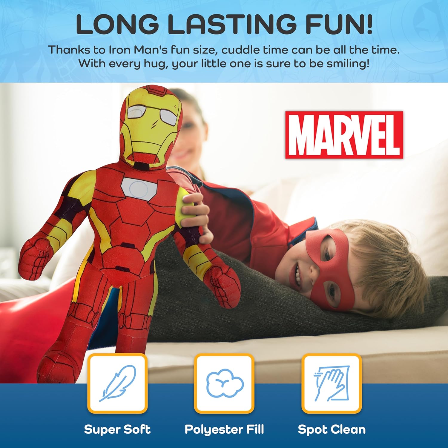 Iron Man Super Hero Plush Toddler Pillow Buddy Marvel