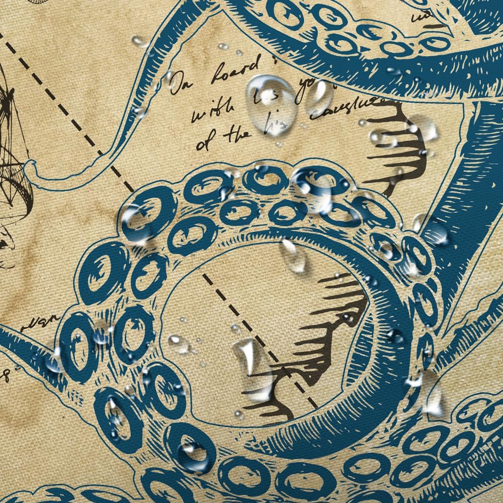 VEIGIKE - Nautical Octopus Fun Bathroom Shower Curtain 60x72 inches