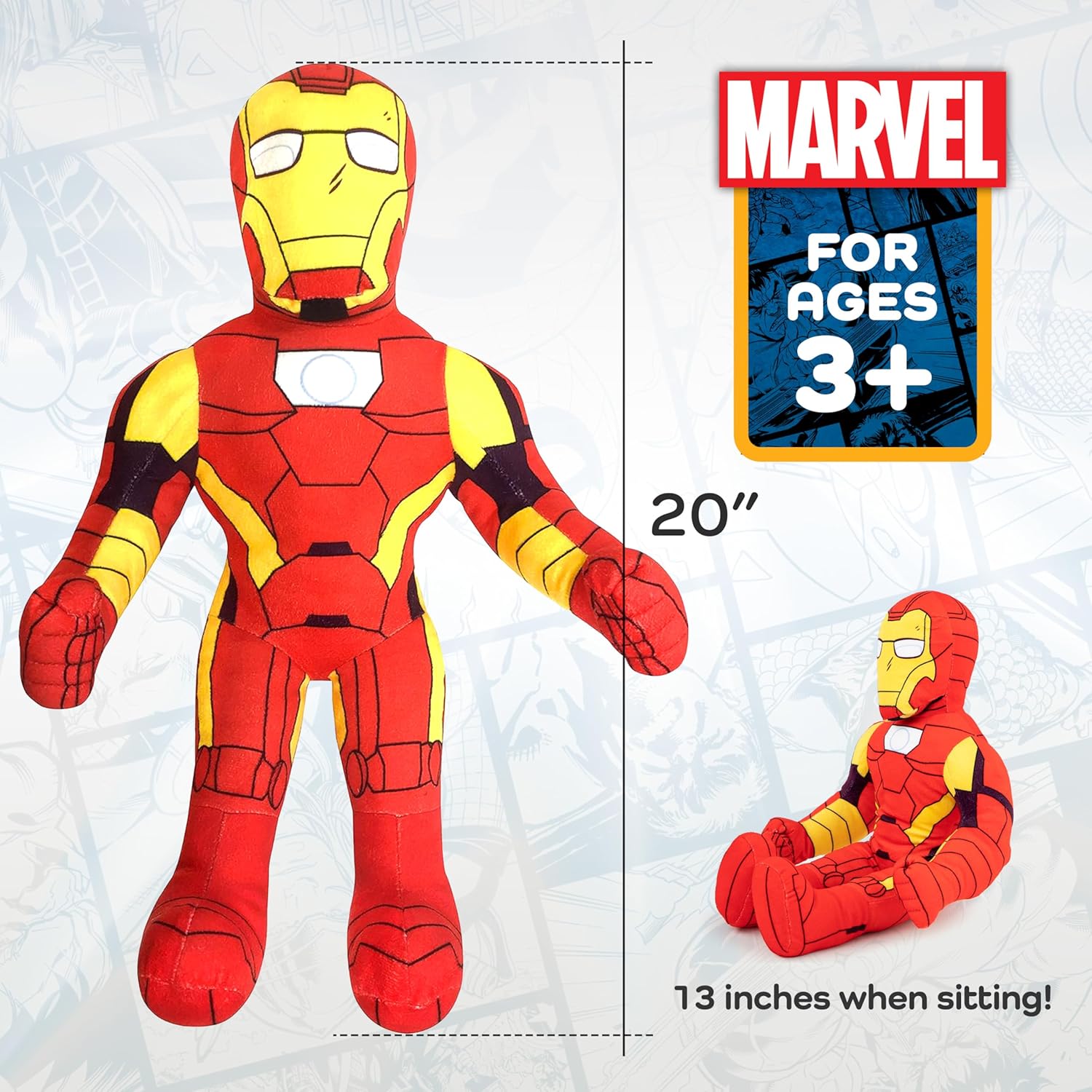 Iron Man Super Hero Plush Toddler Pillow Buddy Marvel