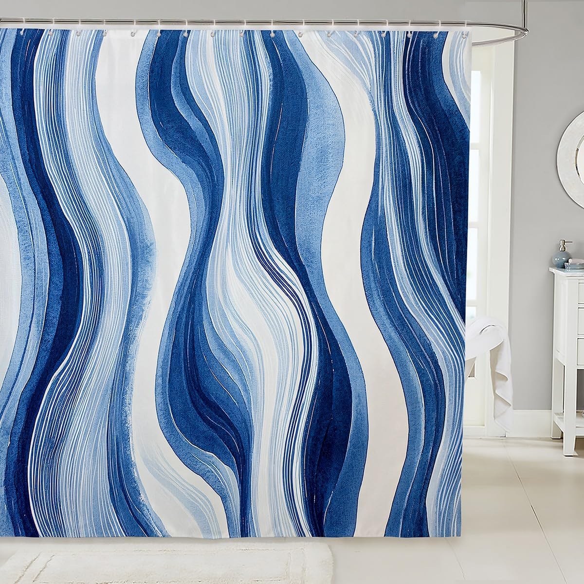 Strips bath curtain set kids