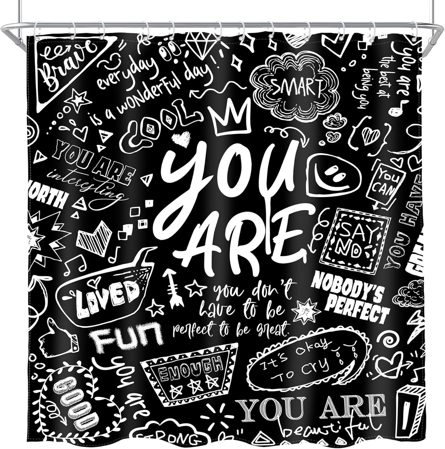 AMBZEK Kids Inspirational Quotes shower curtain