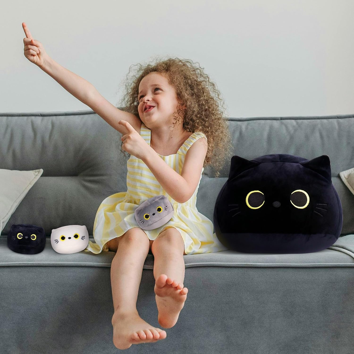 4Pcs 16 Black Cat Plush Set