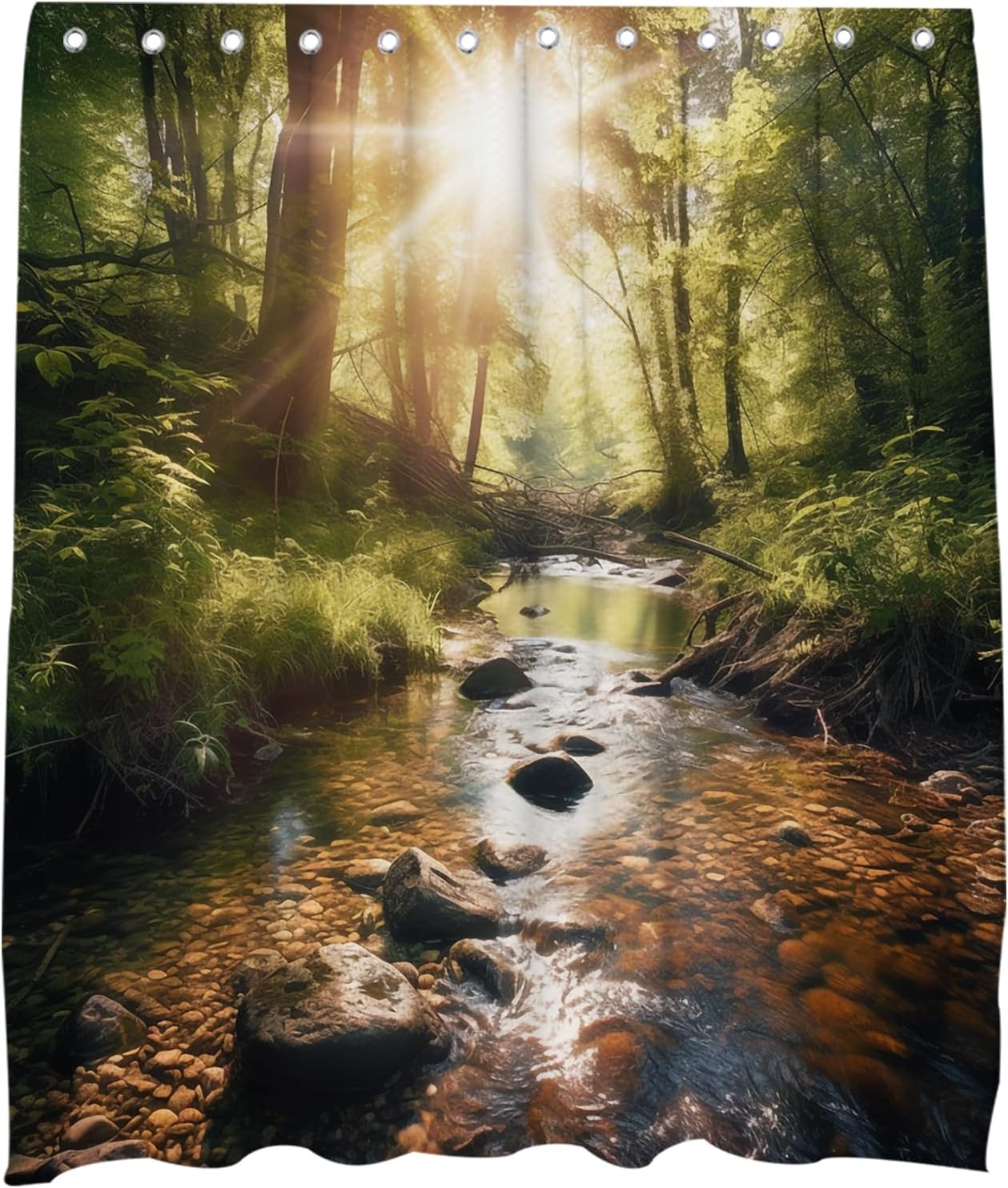 Sage Green Forest shower curtain