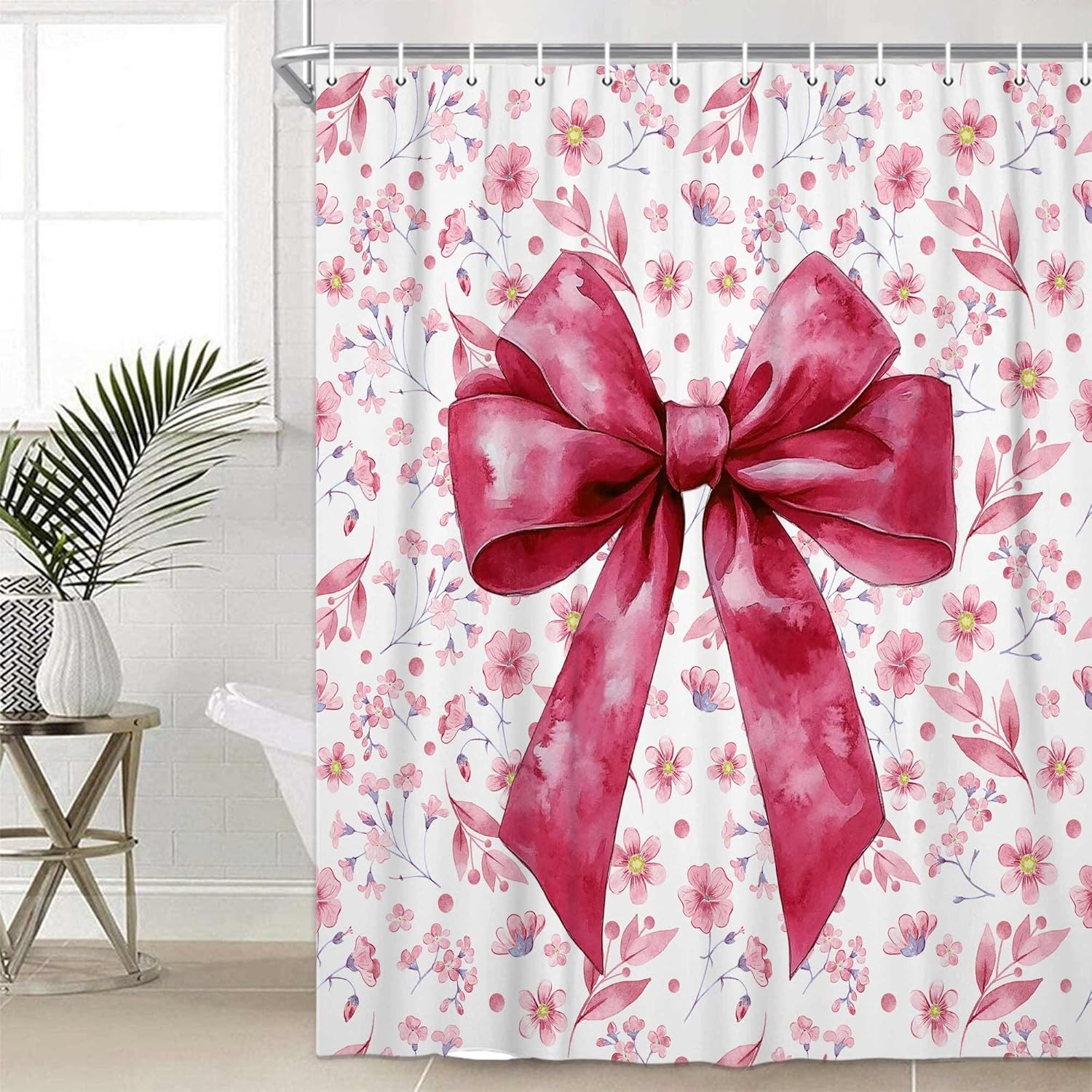 St Patricks Day Bow Adorable Pink Shower Curtain for Kids