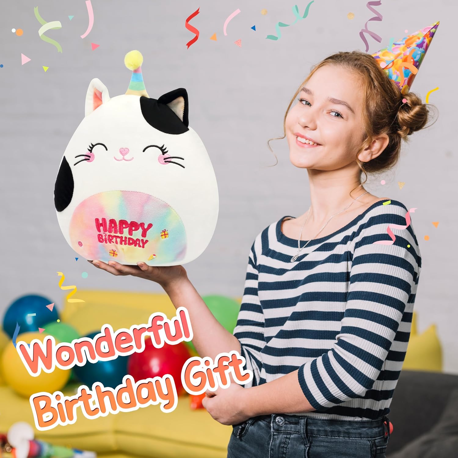 12 Inch Cute Cat Plush Pillow Birthday Gift for Kids