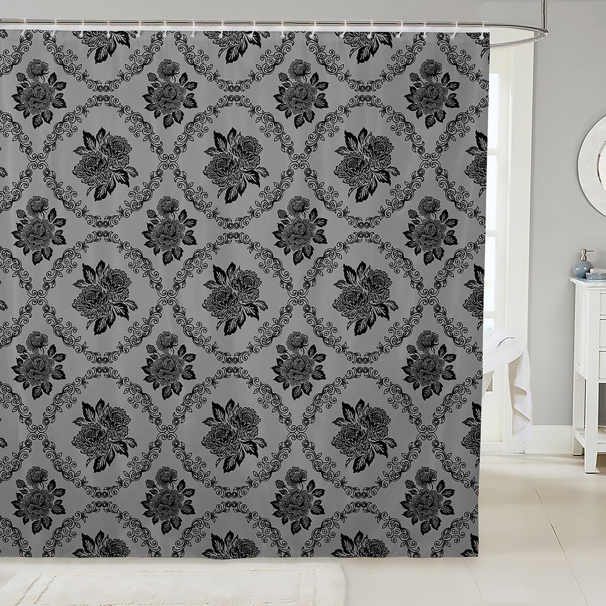 72x72 - Waterproof and Stylish 12-Hook Shower Curtain for Adults