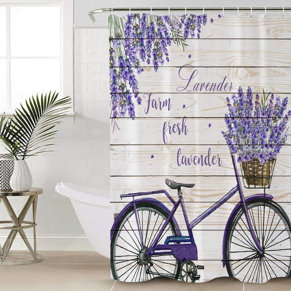 TocaHome 12-Hook Waterproof Farm Fresh Washable Bathroom Shower Curtain Set