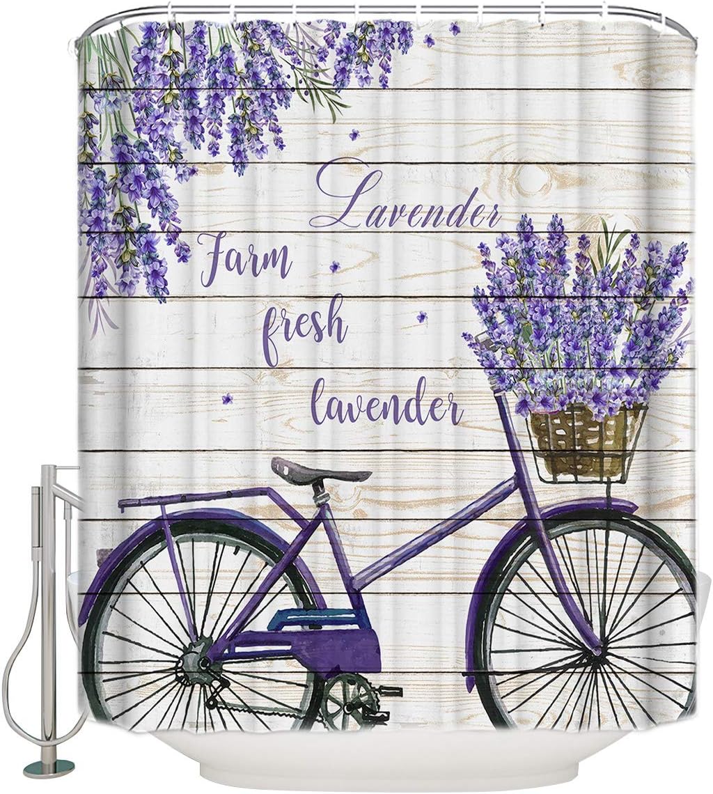 TocaHome 12-Hook Waterproof Farm Fresh Washable Bathroom Shower Curtain Set