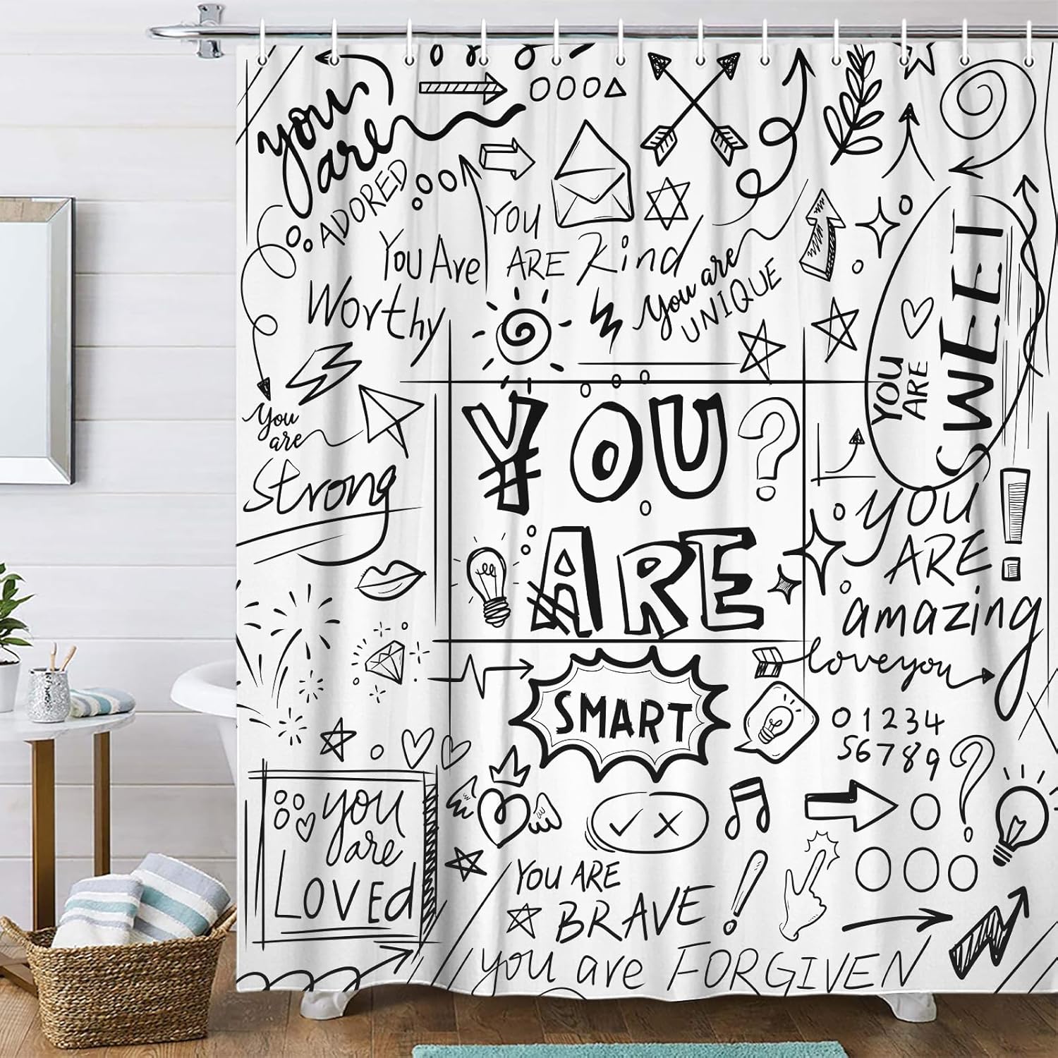 Funny Inspirational Shower curtain set