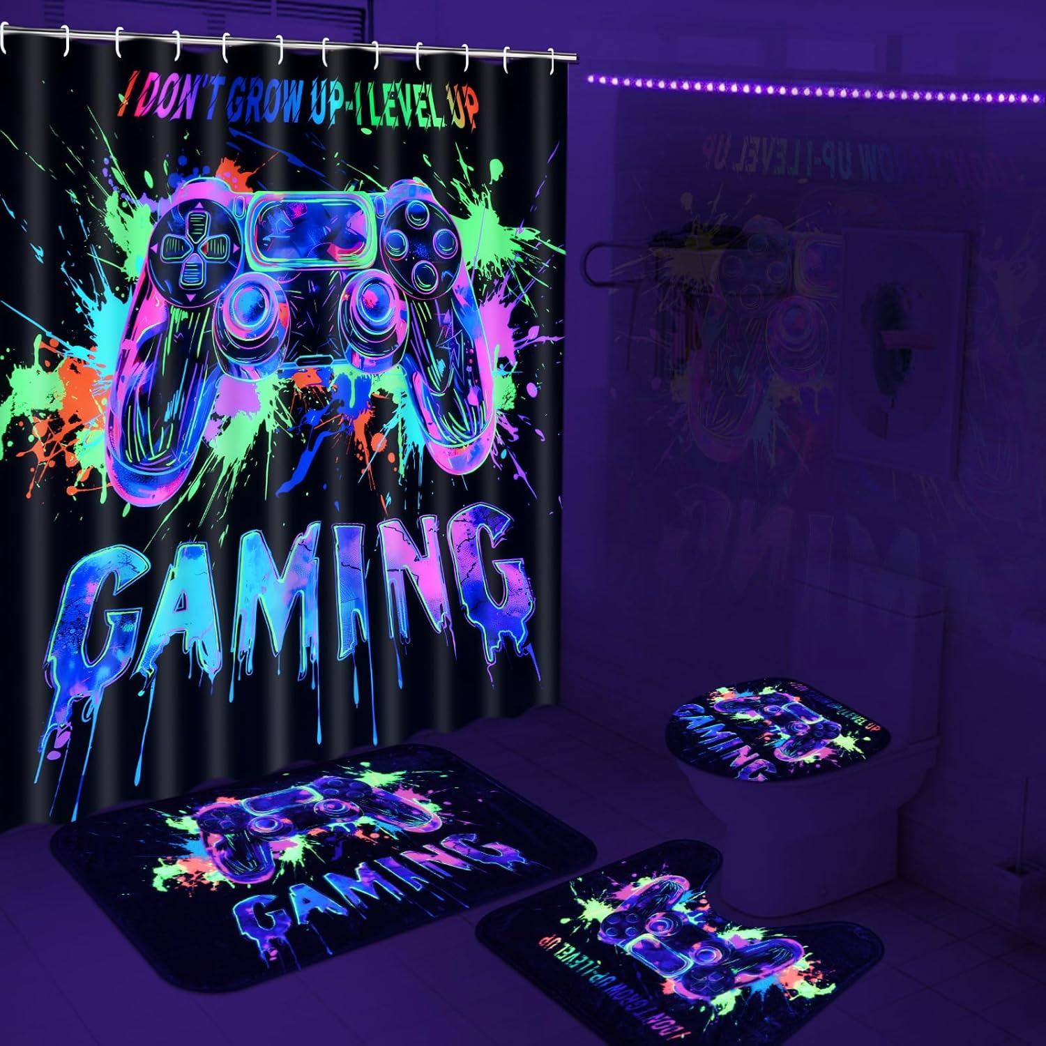 Likiyol Blacklight Gaming Bath Set