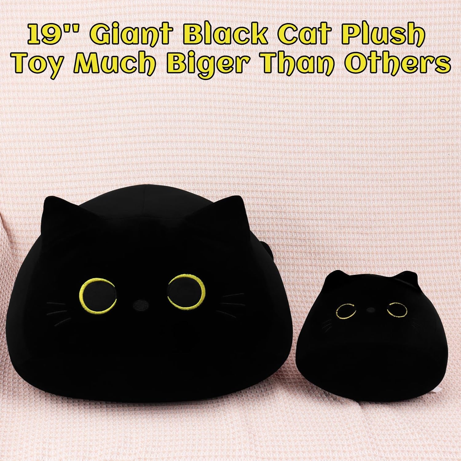 Auspicious Beginning - Gigantic Black Cat Plushie Kawaii Plush Family