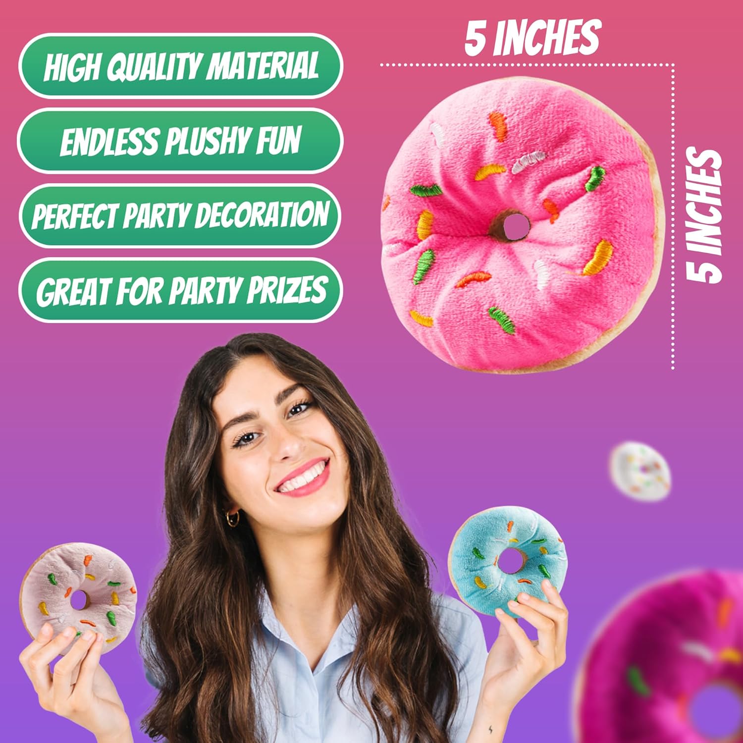 Bedwina Plush Donuts Pack of 24