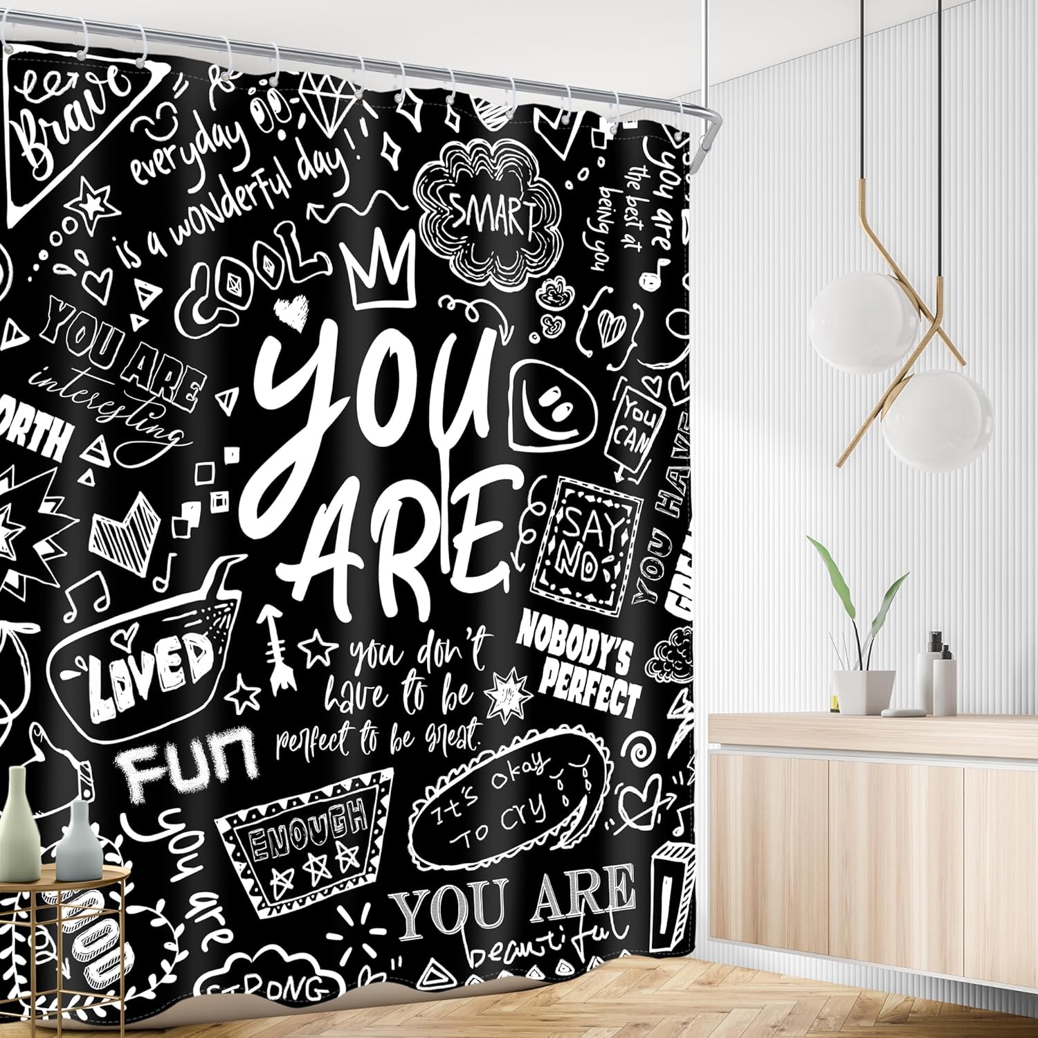 AMBZEK Kids Inspirational Quotes shower curtain