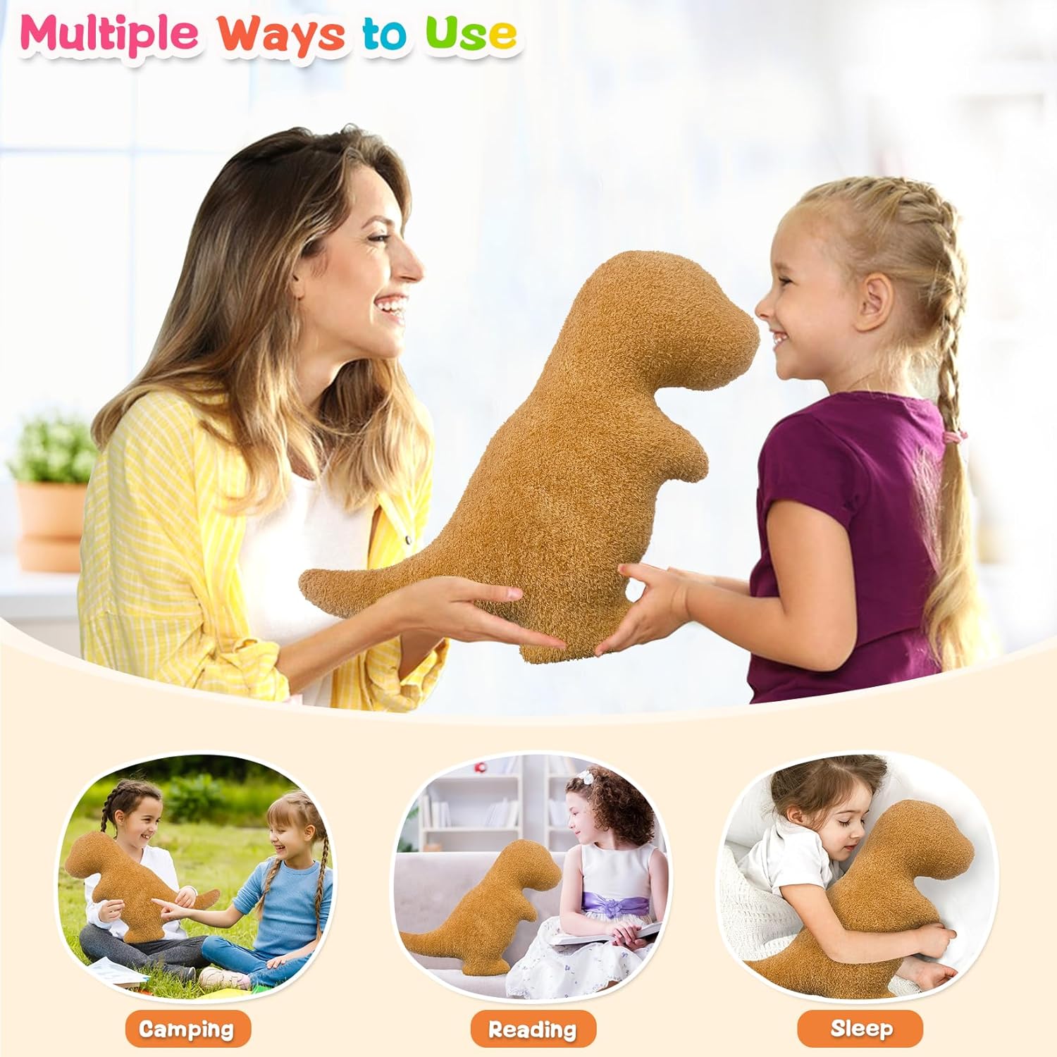 Andywoo Dino Nuggets Pillow Plush Dumb Isnt Cool