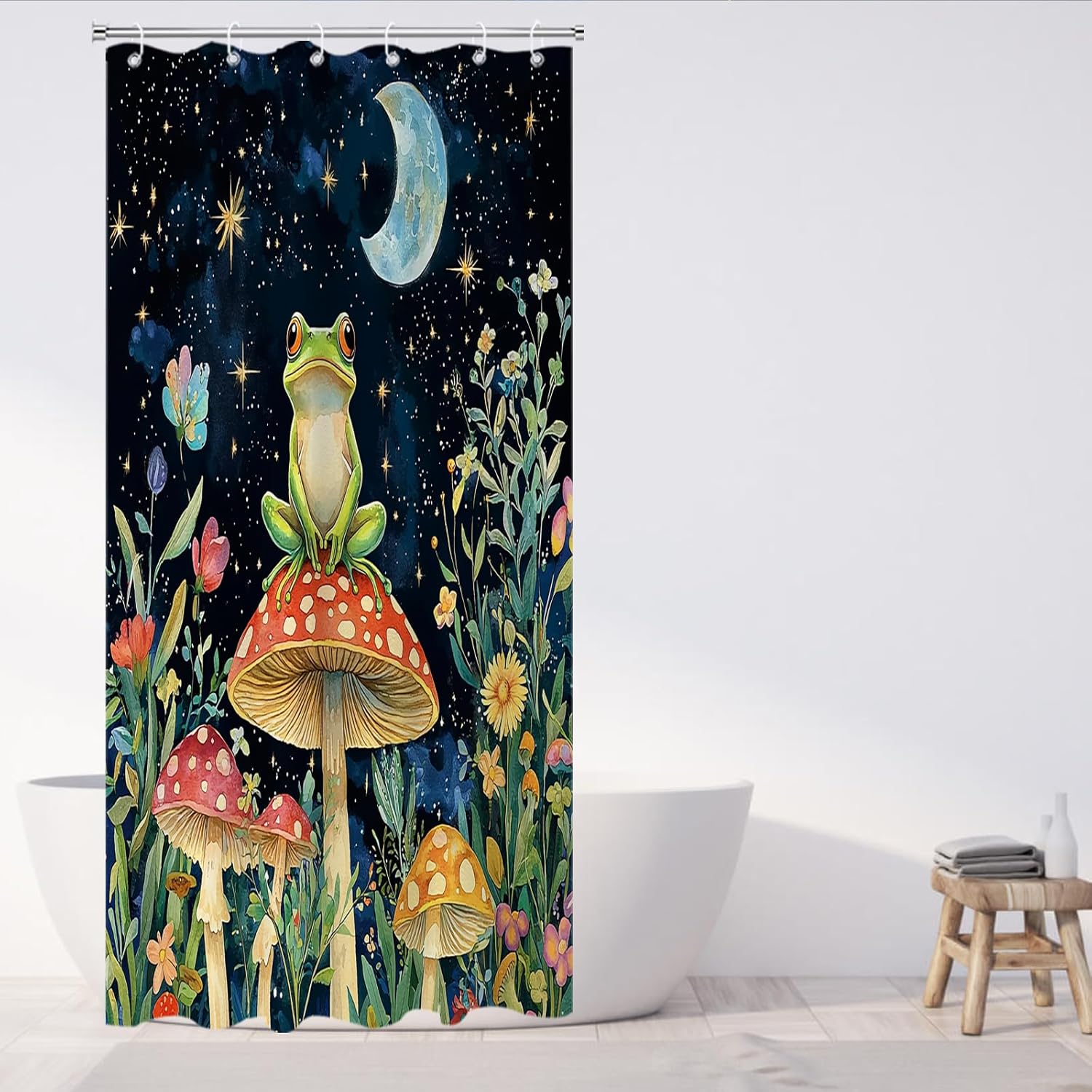 Mushroom-Shaped Bath Shower Curtains for Kids