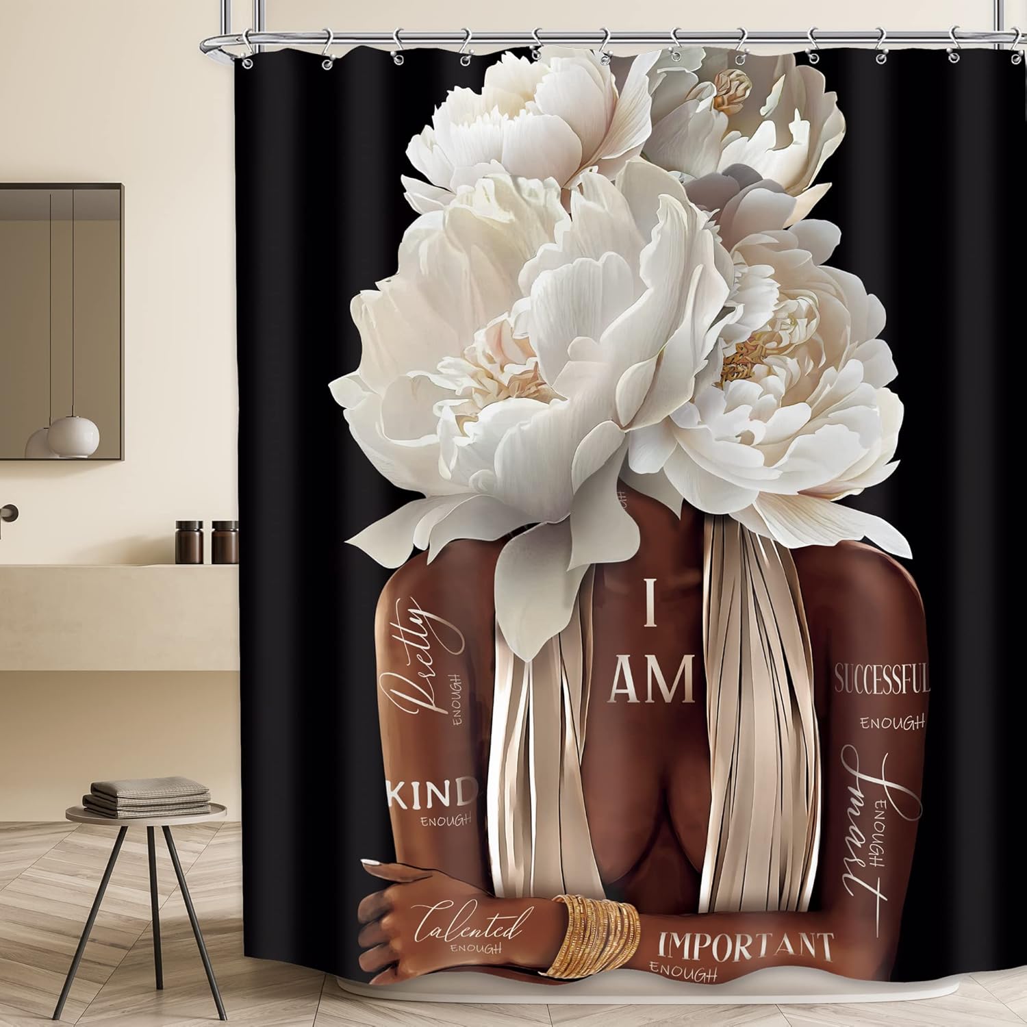 Mesvely Black Girl Shower Curtain