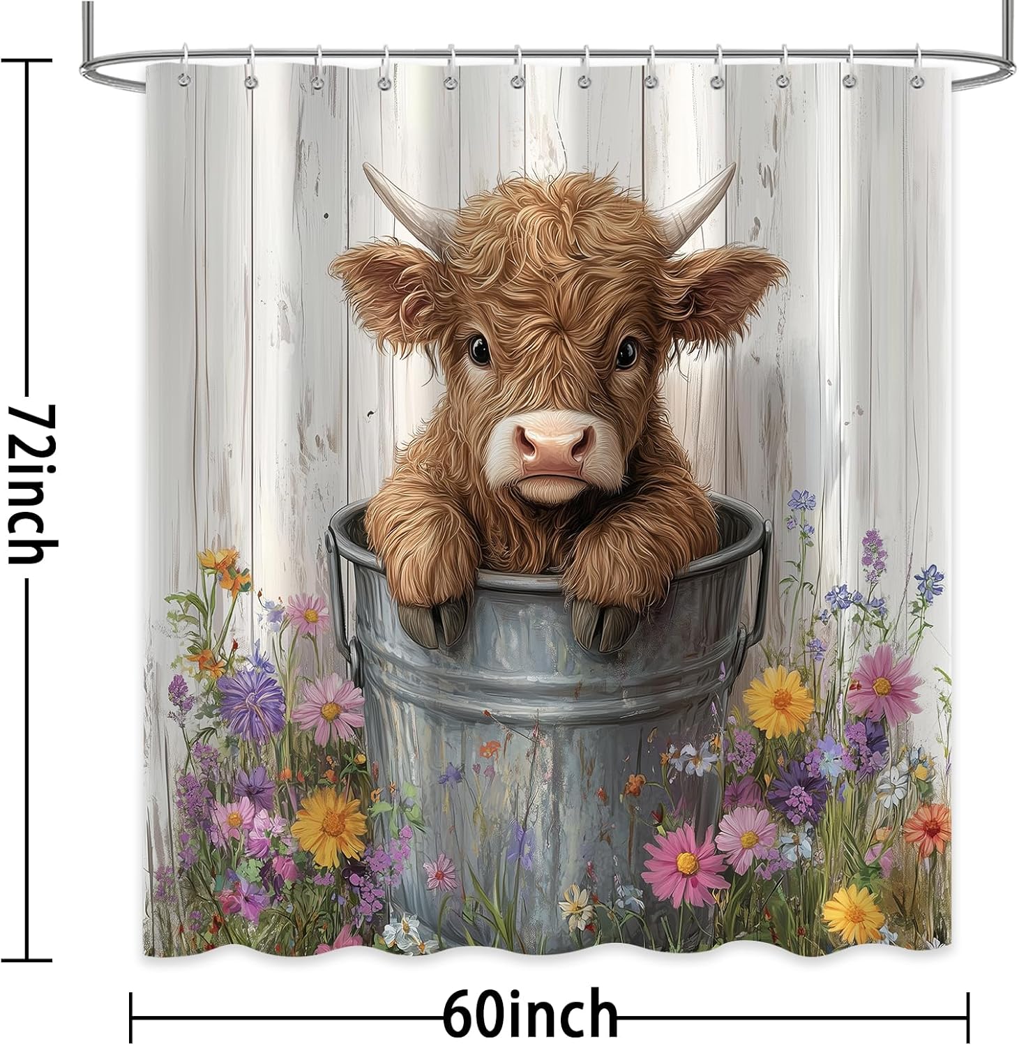 Sokdcam Farmhouse Cow Shower Curtain