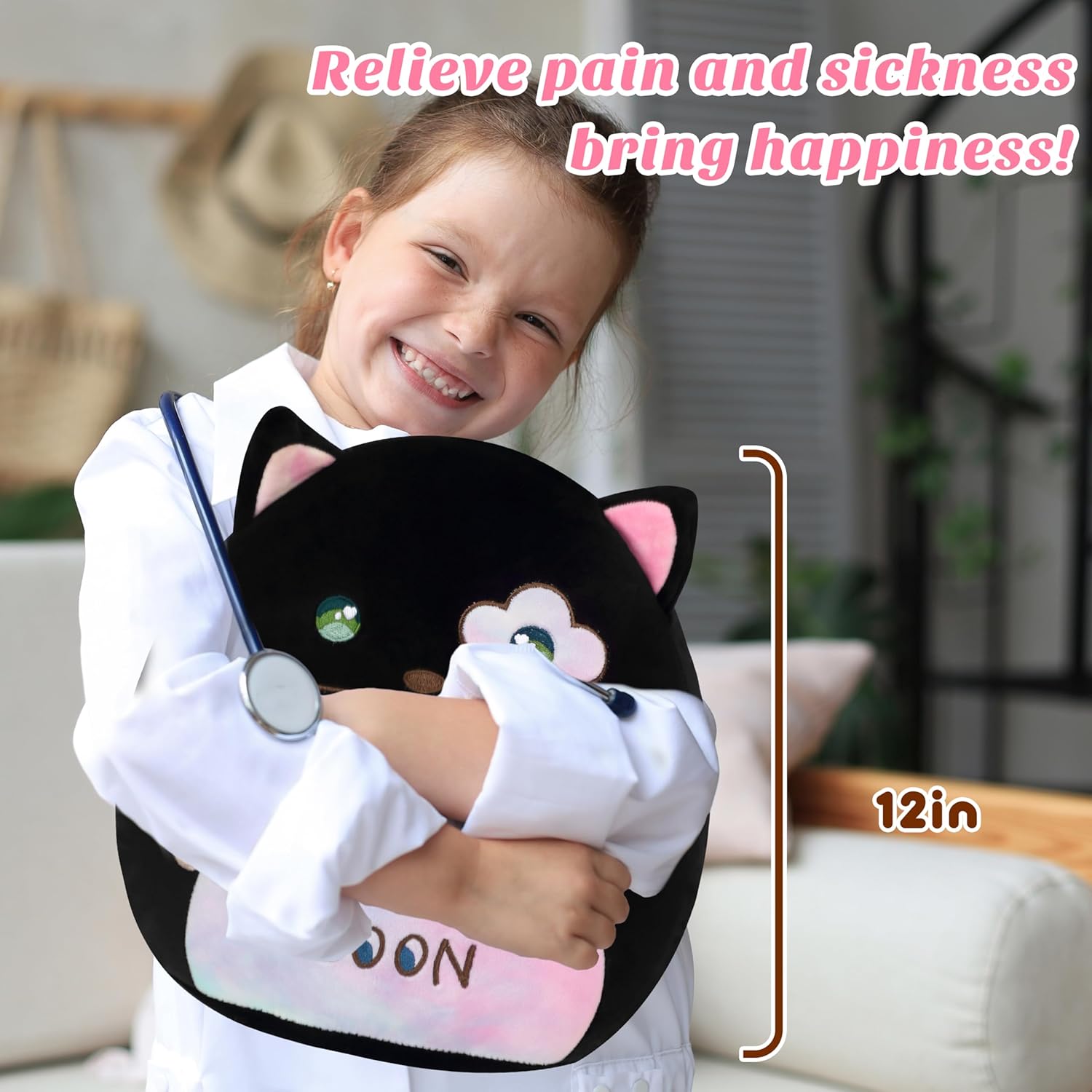 Easfan Get Well Soon Cat Plush Pillow